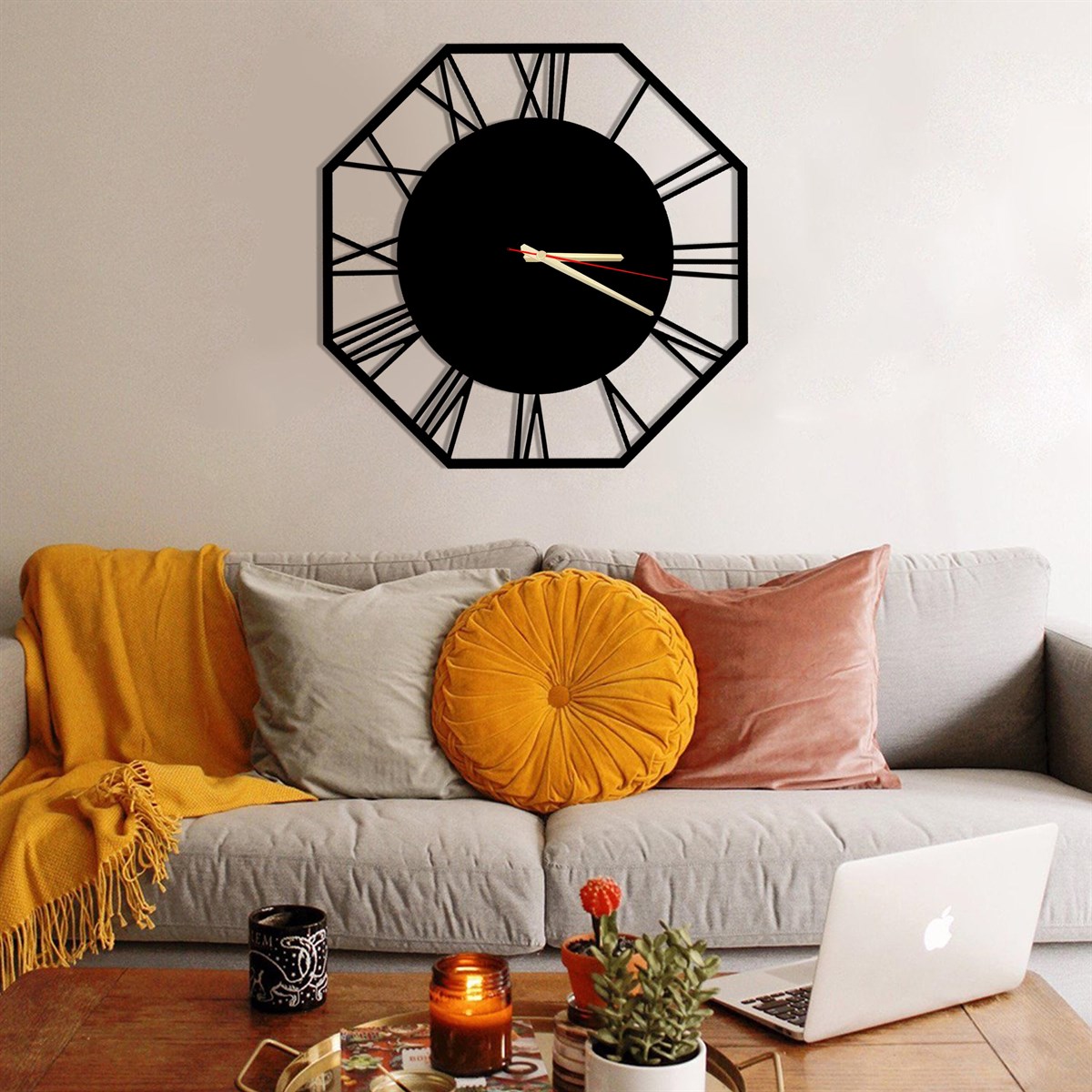 Octogone Horloge Murale