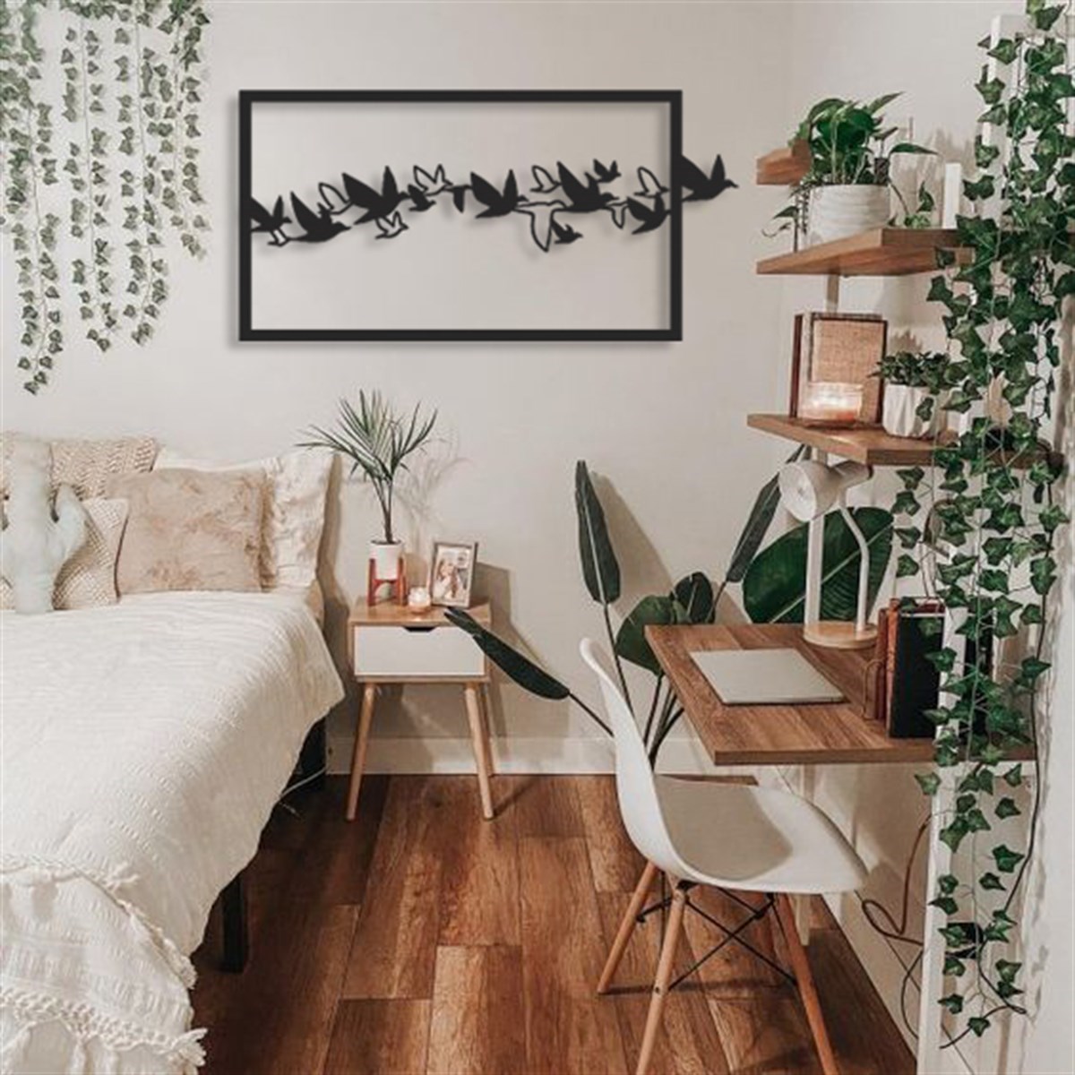 Oiseaux Migrateurs Décoration Murale Metallique