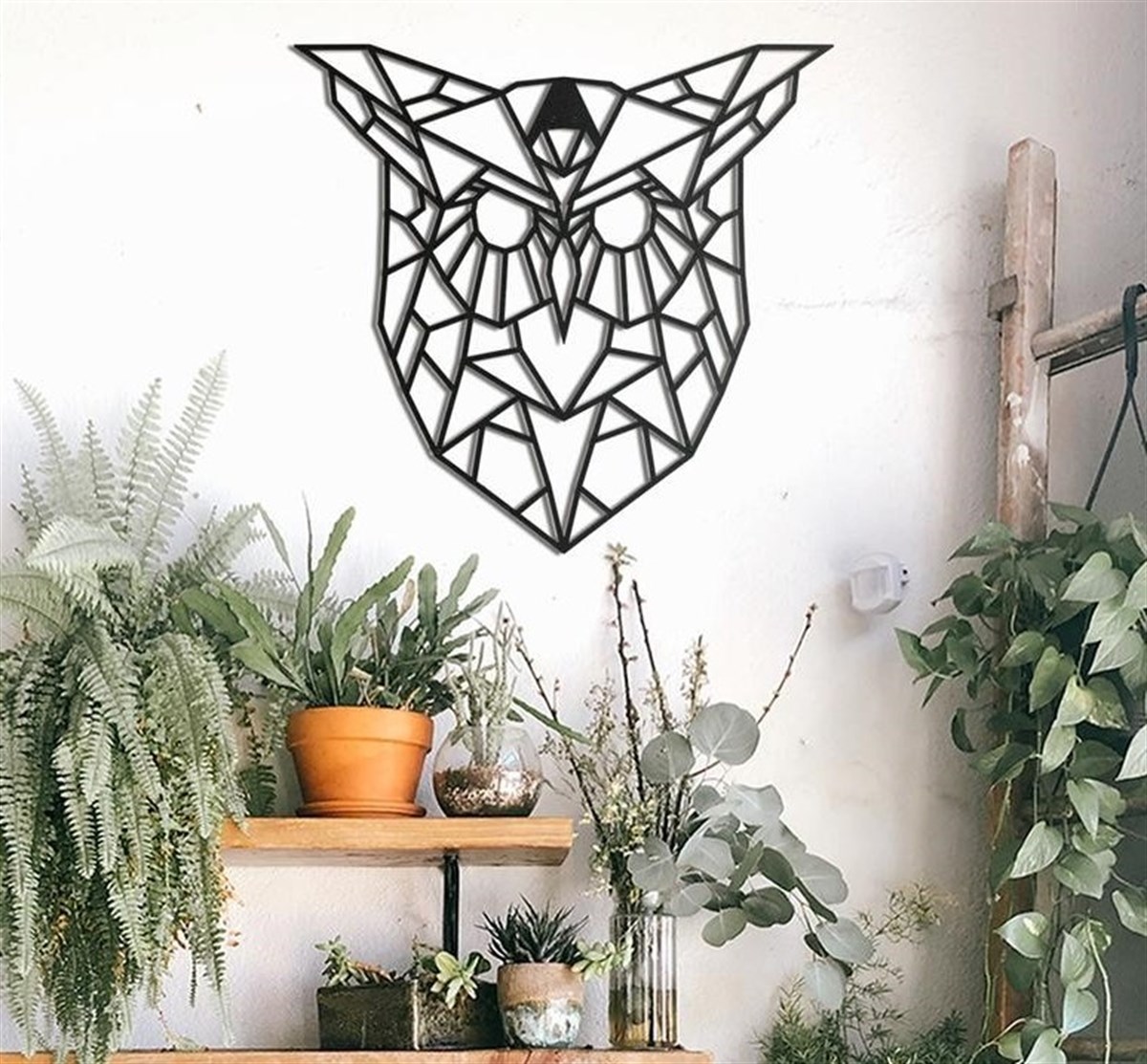 Owl 2 Décoration Murale en Métal