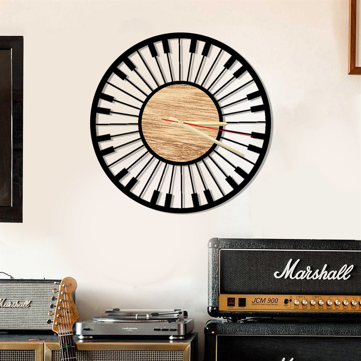 Piano En Bois Horloge Murale