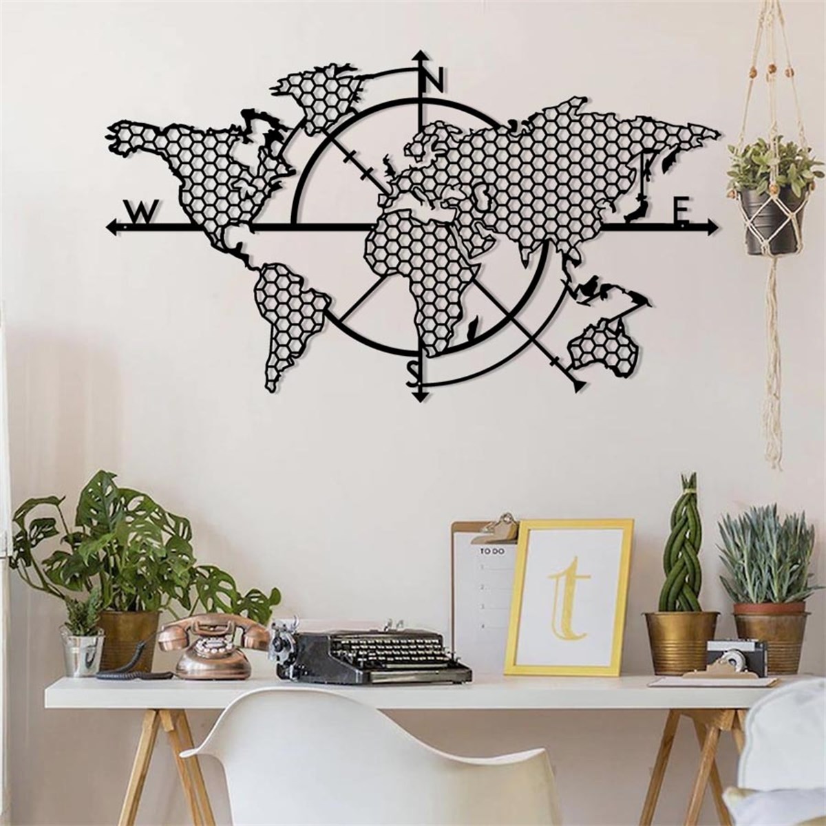 Rayon de Miel Map Décoration Murale Metallique