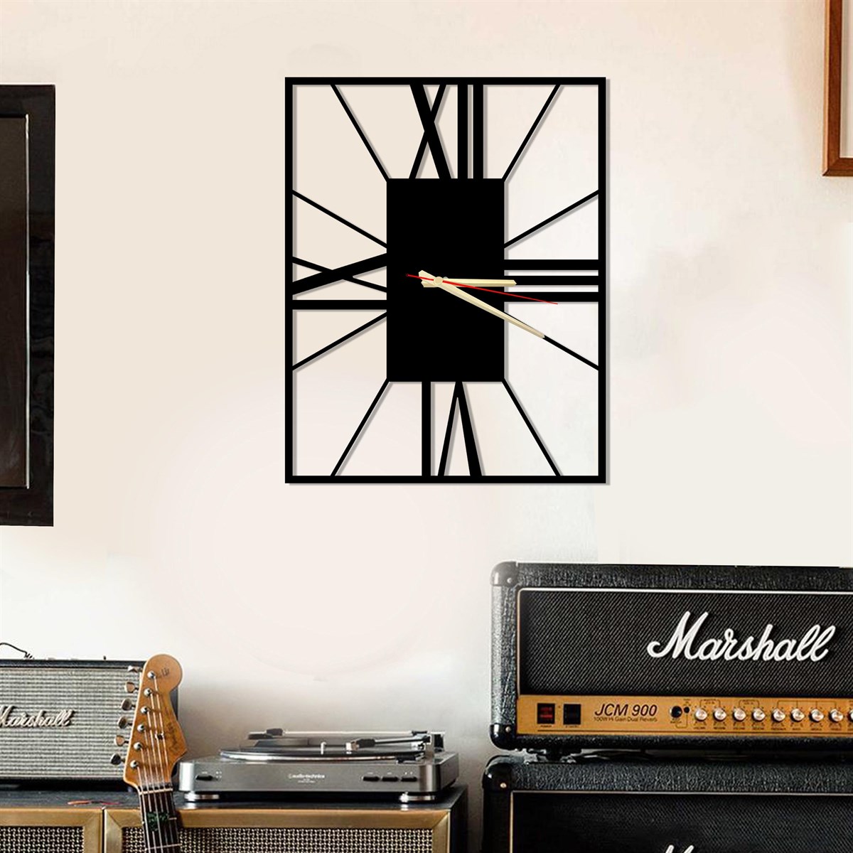 Rectangle Horloge Murale