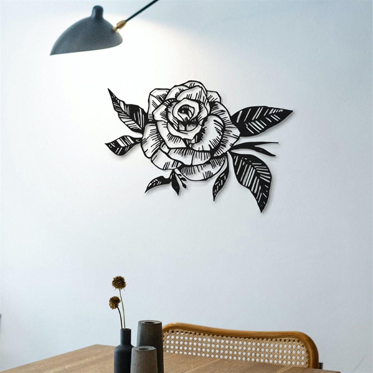 Rose Décoration Murale en Métal