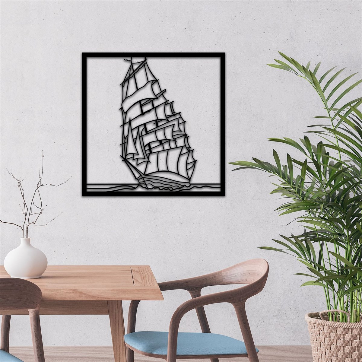 Ship Décoration Murale en Métal