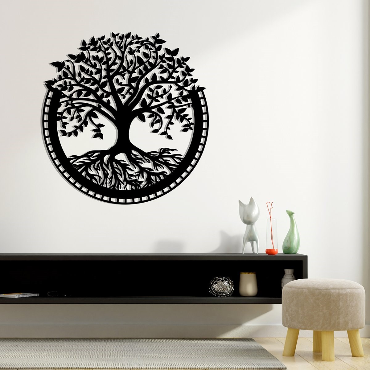 Tree Of Life 3 Décoration Murale en Métal