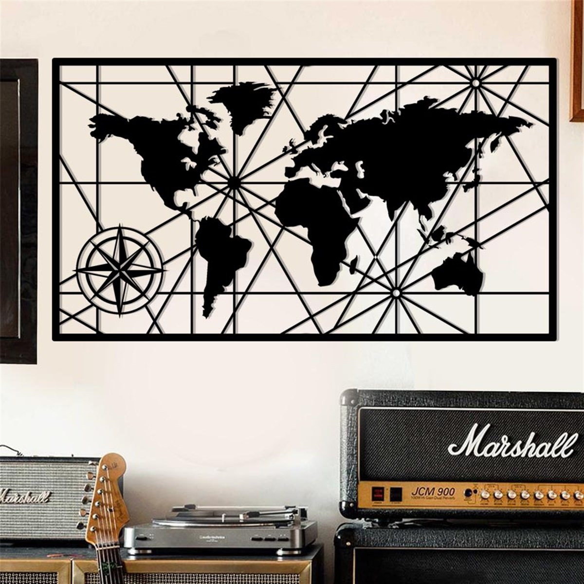XL Carte Du Monde Décoration Murale Metallique