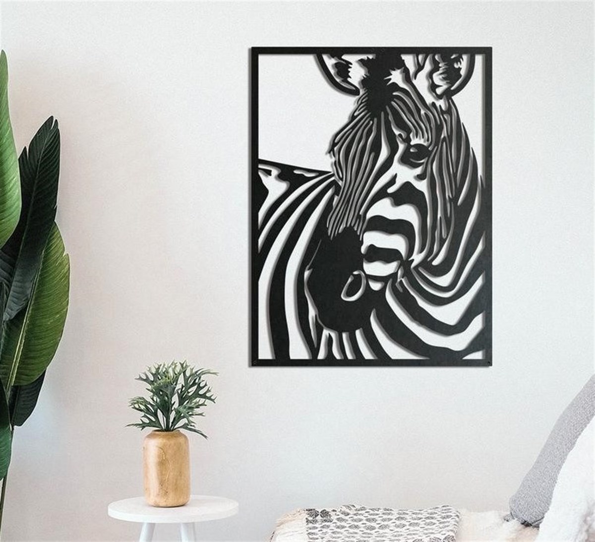 Zebra Décoration Murale en Métal