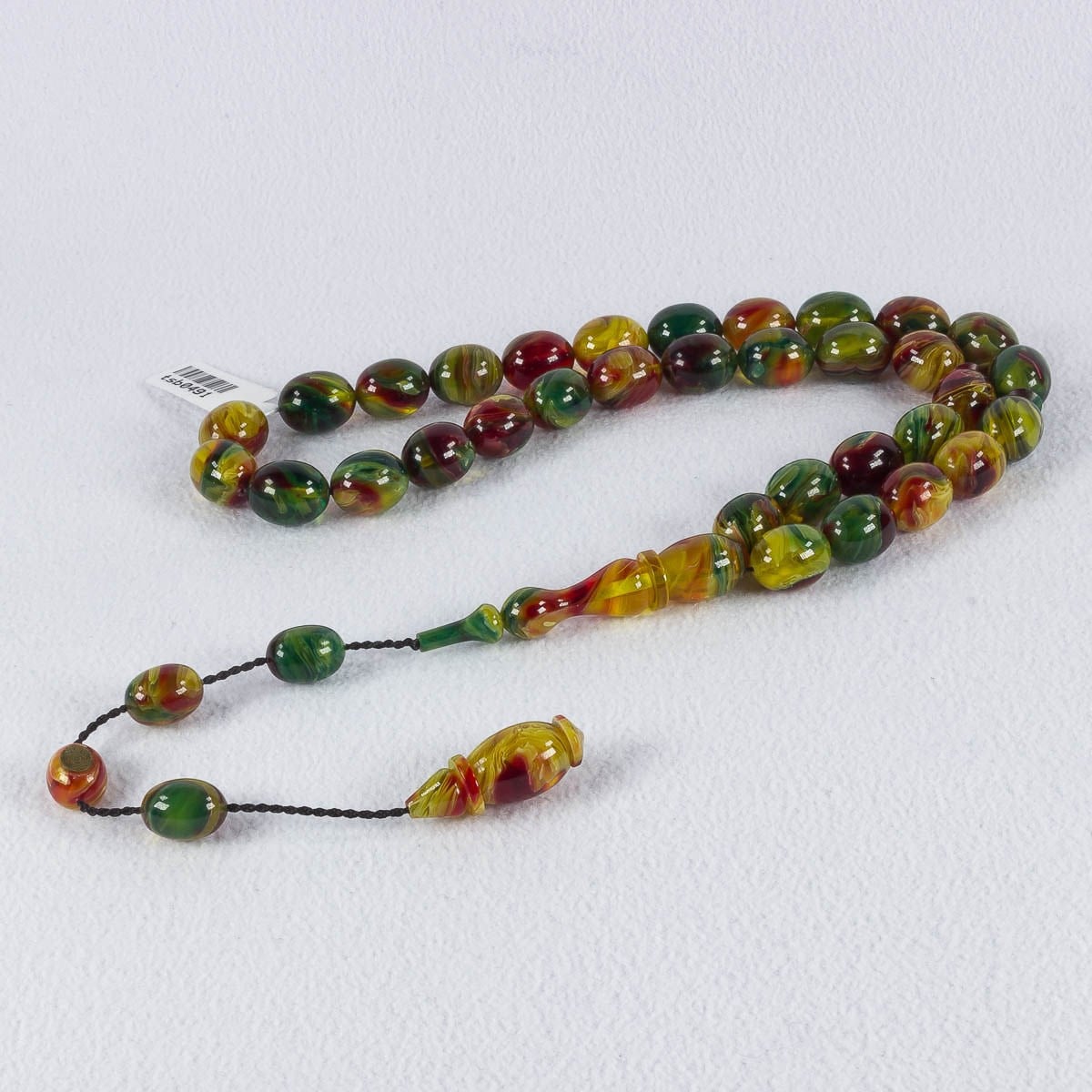 Beyzi Kesim Multicolor Sıkma Kehribar Tesbih