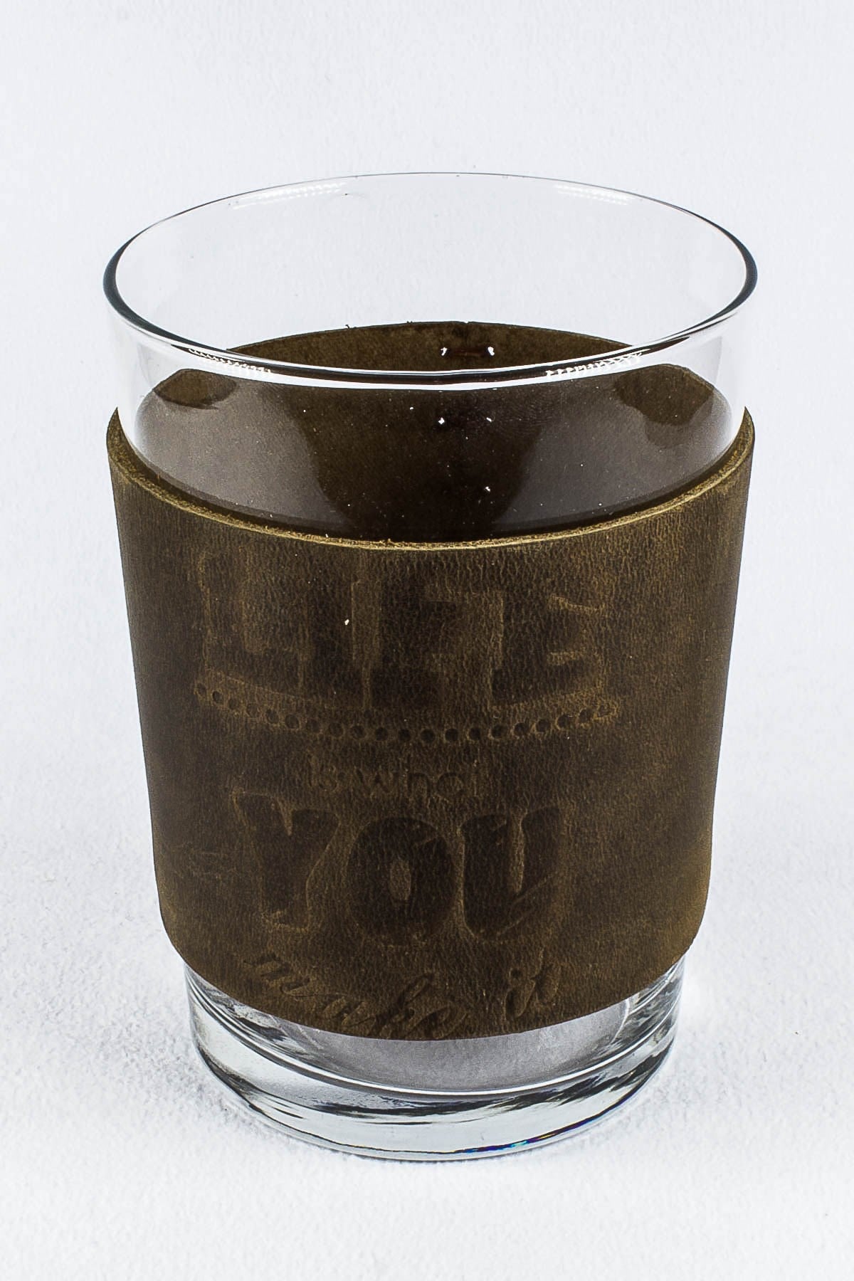 Dakar Deri Tutuculu Bardak Life Is What You Make It - Kum