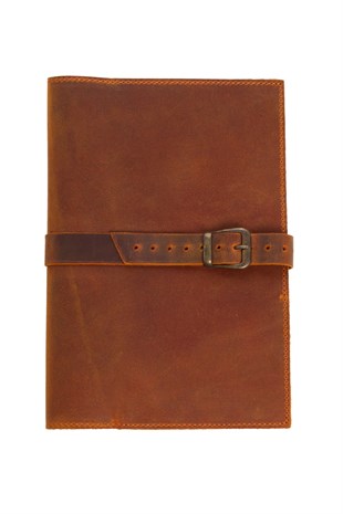 Moskova Kemerli Deri Defter Camel