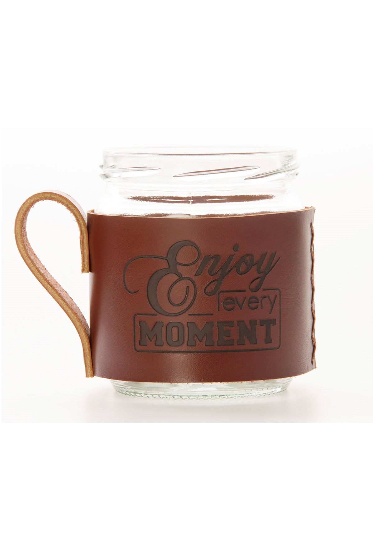 Canberra Deri Mug (Enjoy Every Moment) Kahverengi