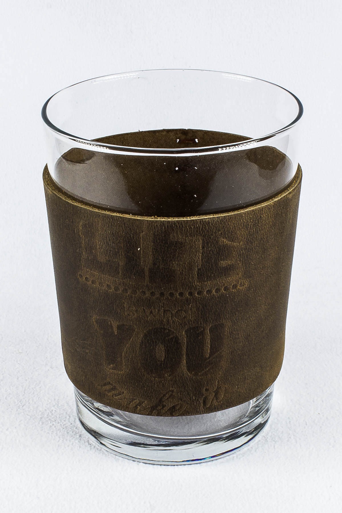 Dakar Deri Tutuculu Bardak Life Is What You Make It - Kum