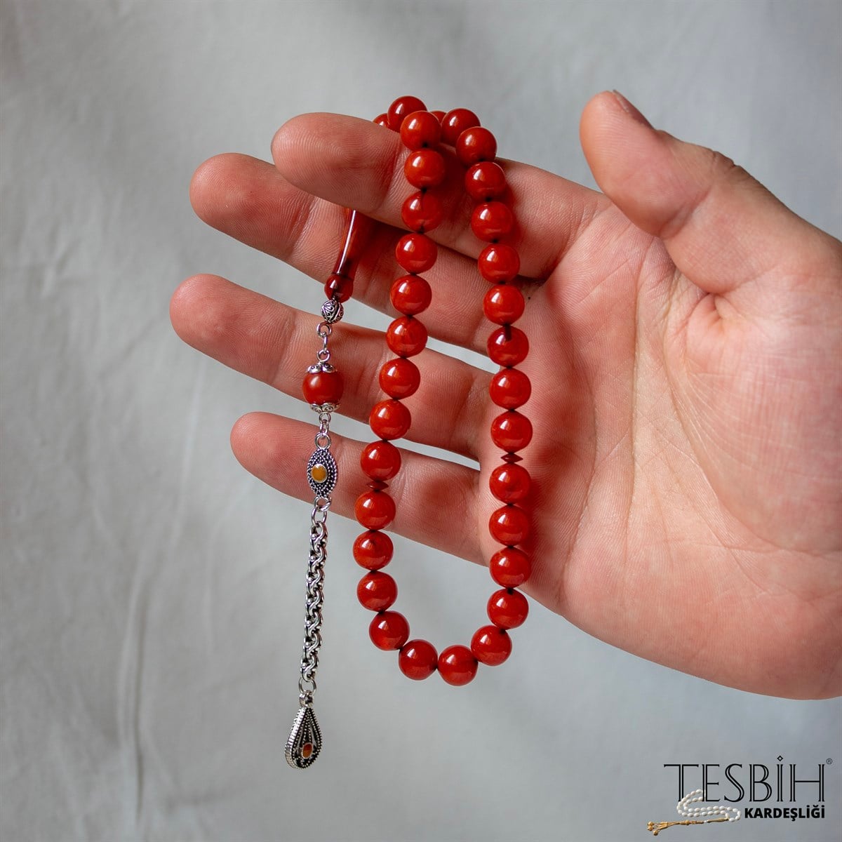 Faris İşçilikli Küre Kesim Osmanlı Sıkma Benzetmesi Kehribar Tesbih