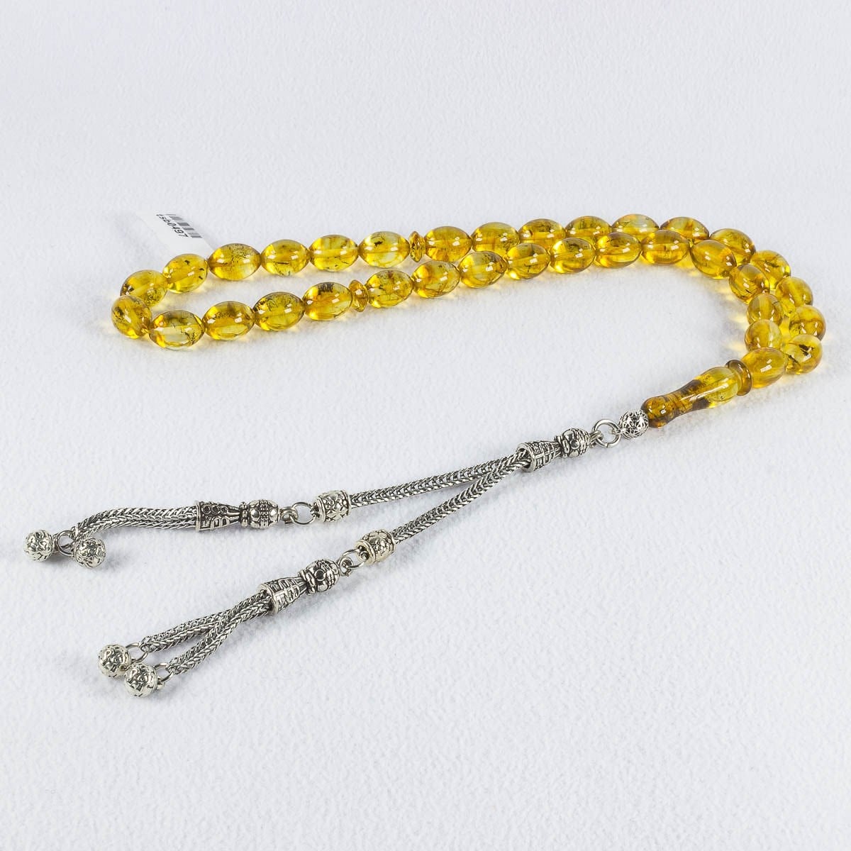 Fosilli Baltık Damla Kehribar Tesbih