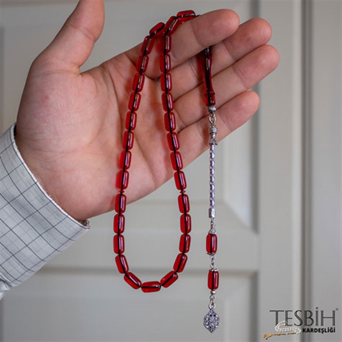 Kapsül Kesim Ateş Kehribar Tesbih tsb0213