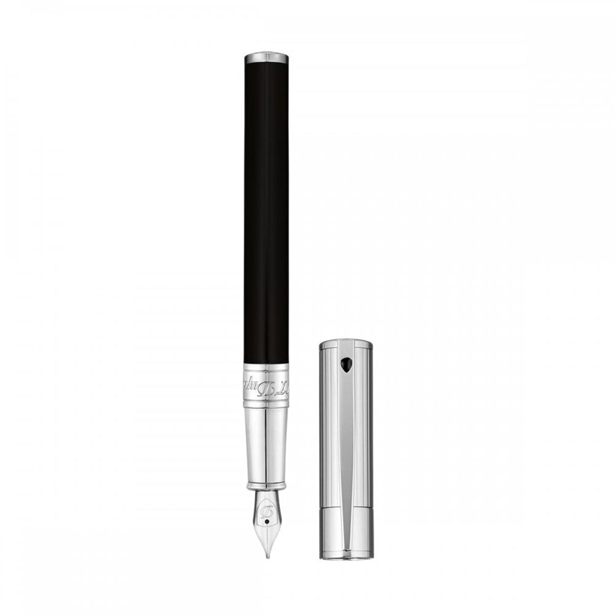 S.T. Dupont D-Initial Siyah Krom Dolma Kalem - 260204