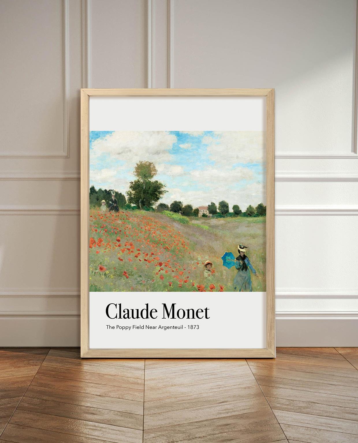 Claude Monet - The Poppy Field Çerçeveli Tablo