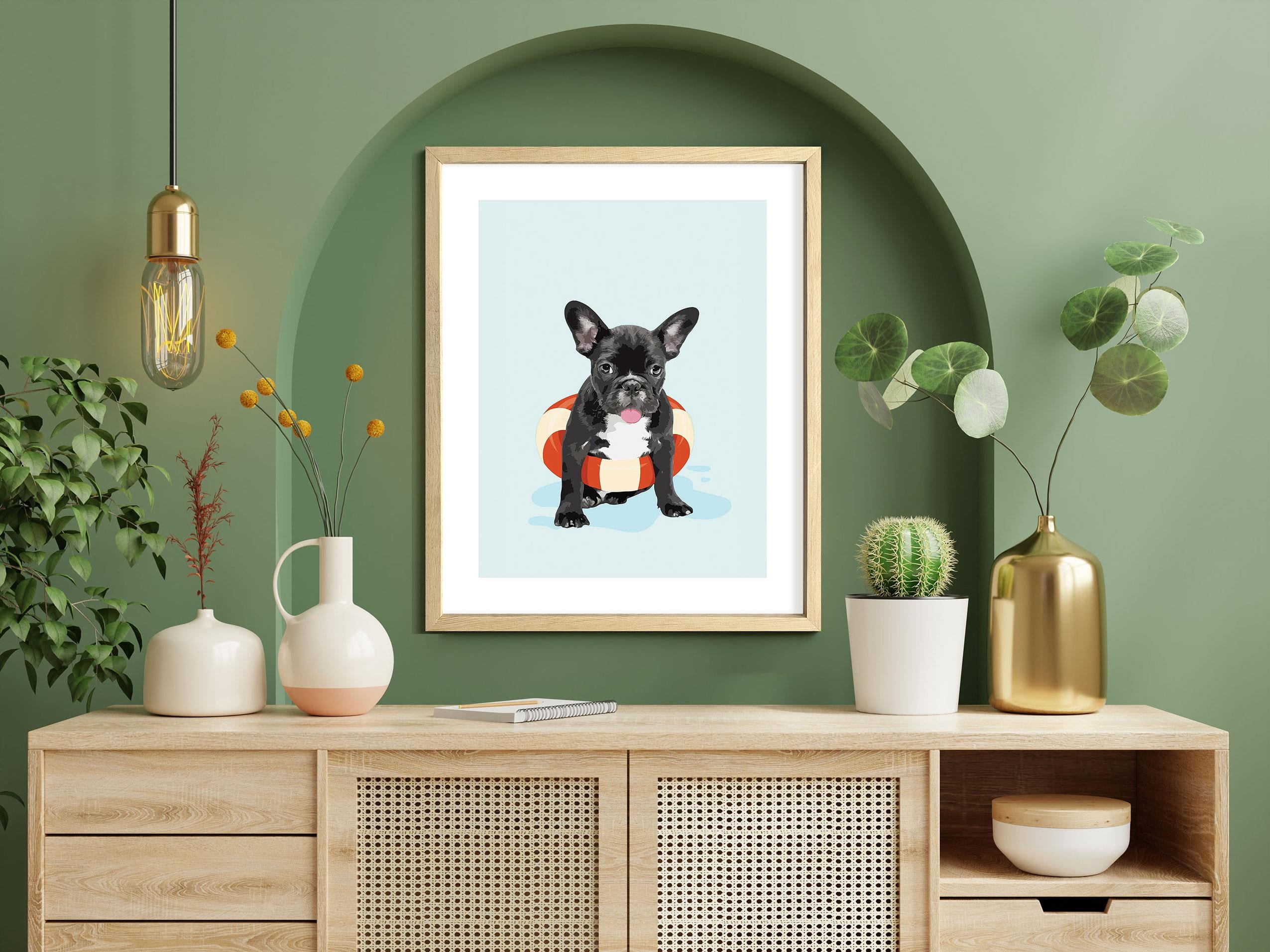 Eğlenceli Köpekler Serisi No.4 Çerçeveli Poster