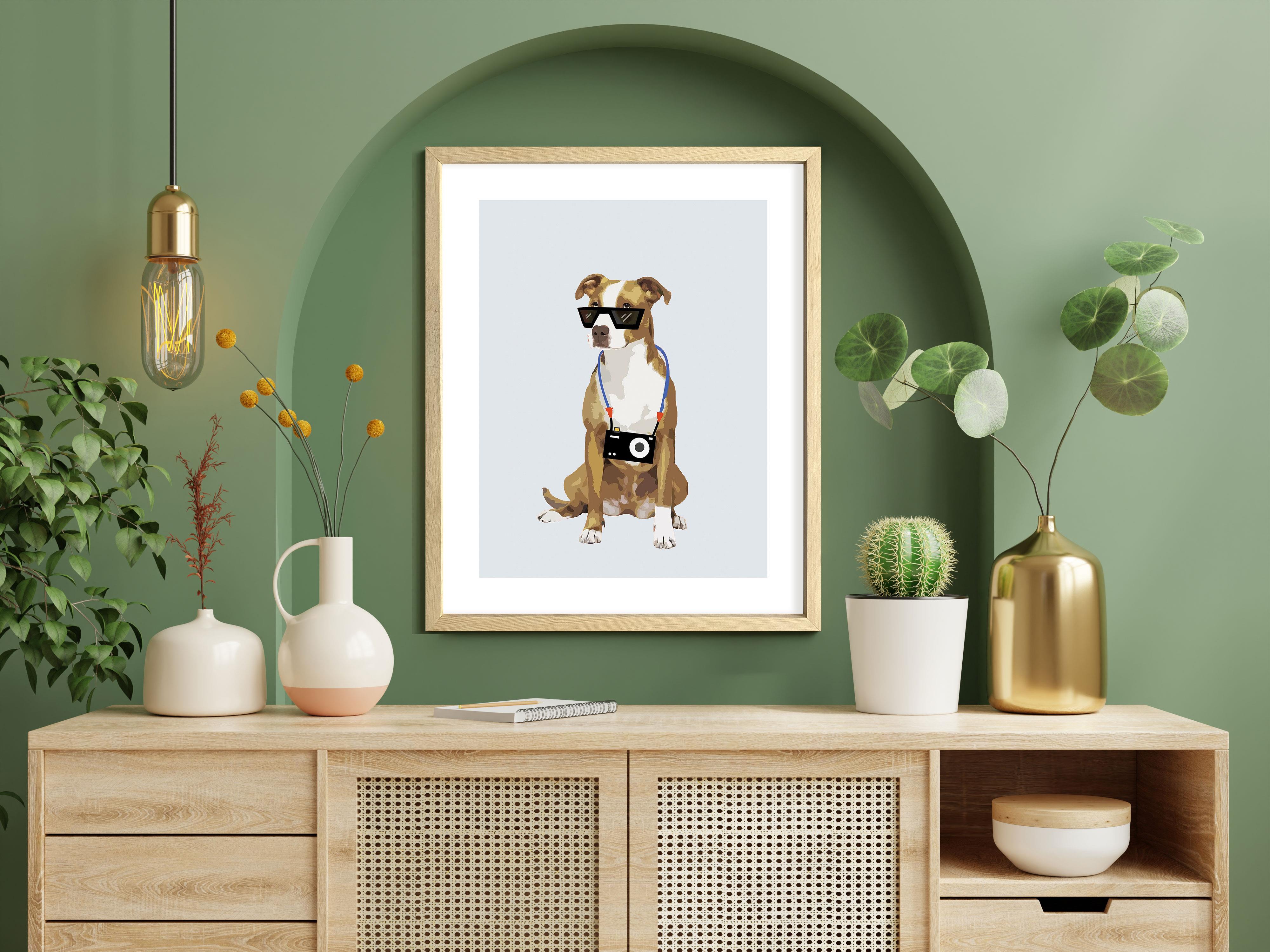 Eğlenceli Köpekler Serisi No.2 Çerçeveli Poster