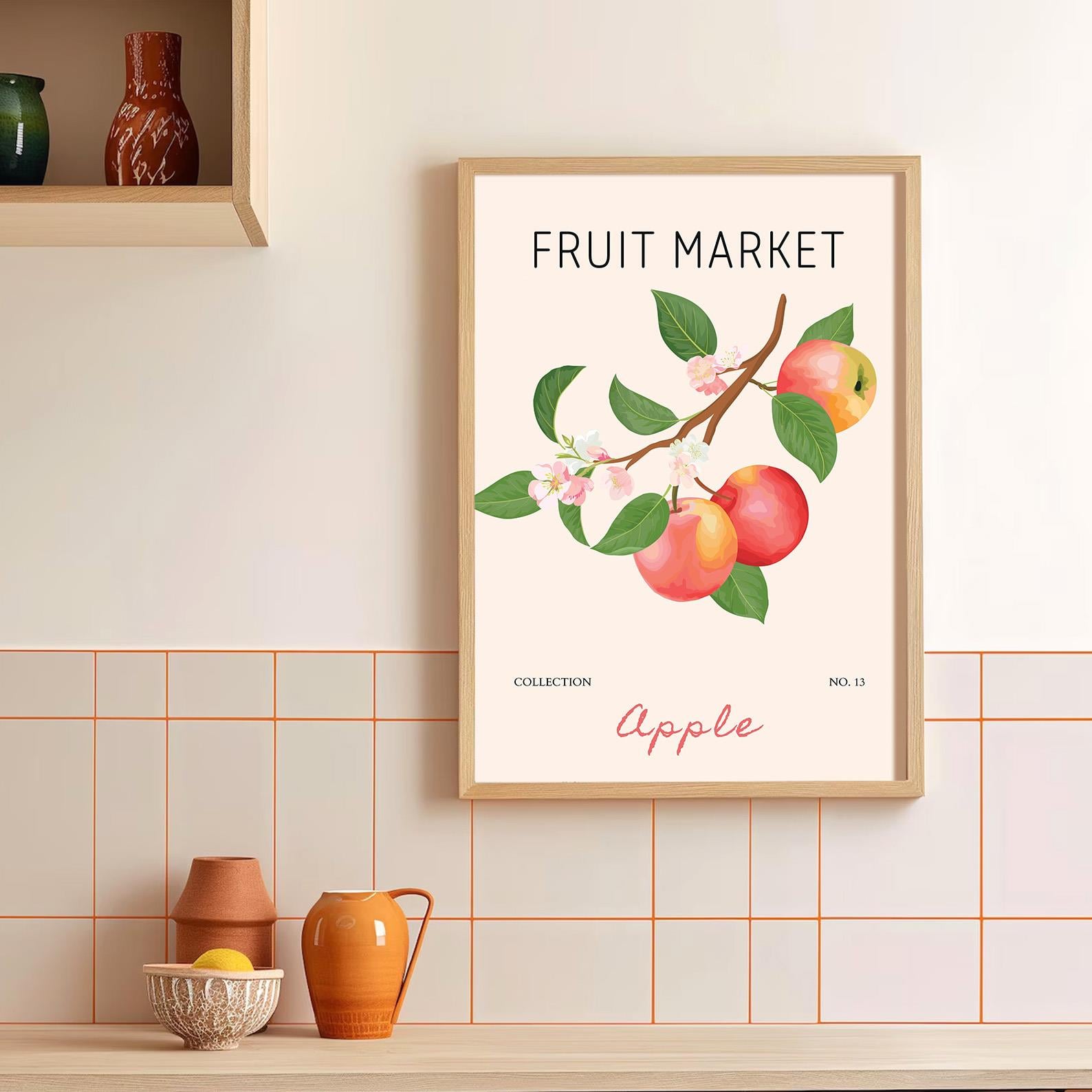 Fruit Market - Apple Çerçeveli Poster