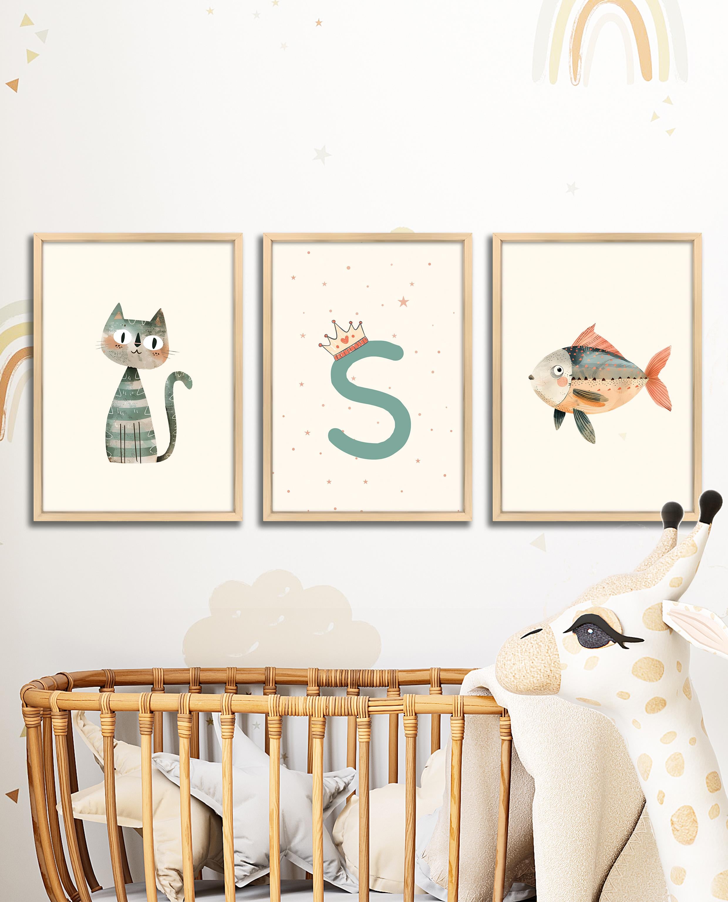 Harfli - Çocuk Odası Çerçeveli Tablo Set