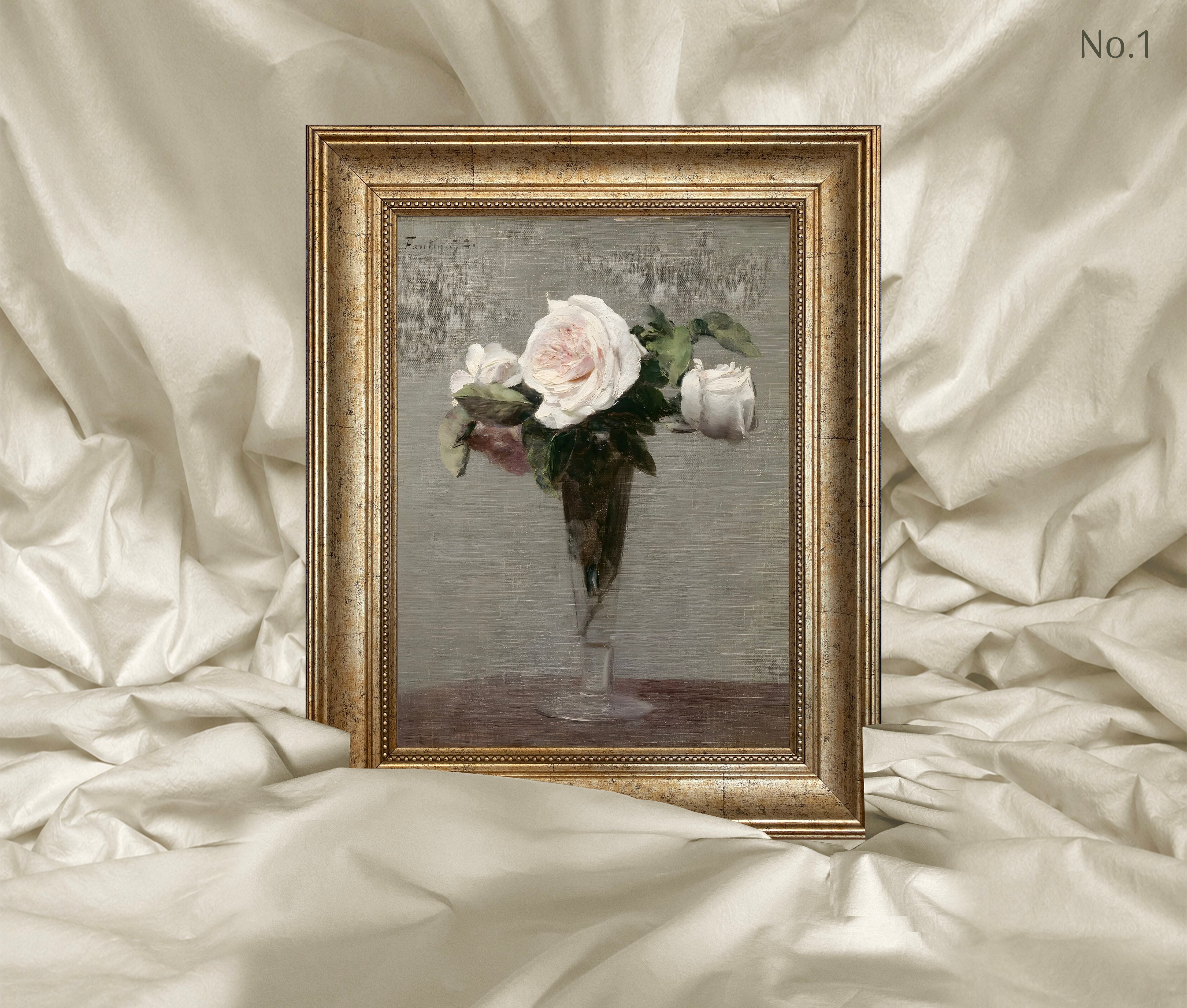 Henri Fantin-Latour'un - Fleurs Çerçeveli Tablo