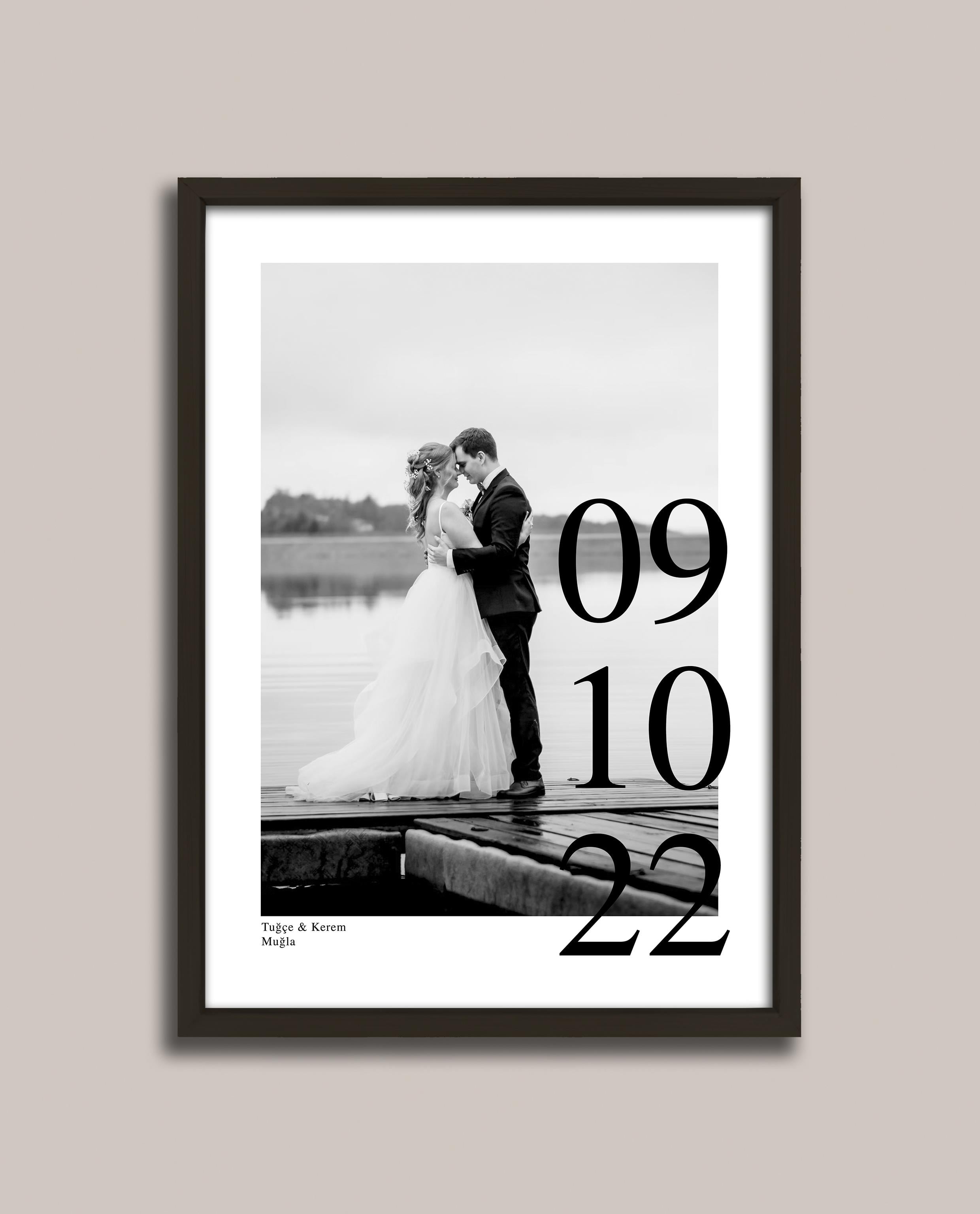 İsimler, Fotoğraf ve Tarih Çerçeveli Poster