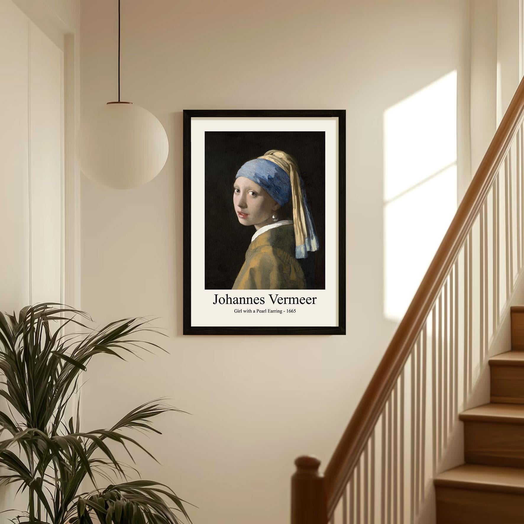 Johannes Vermeer - İnci Küpeli Kız Çerçeveli Tablo