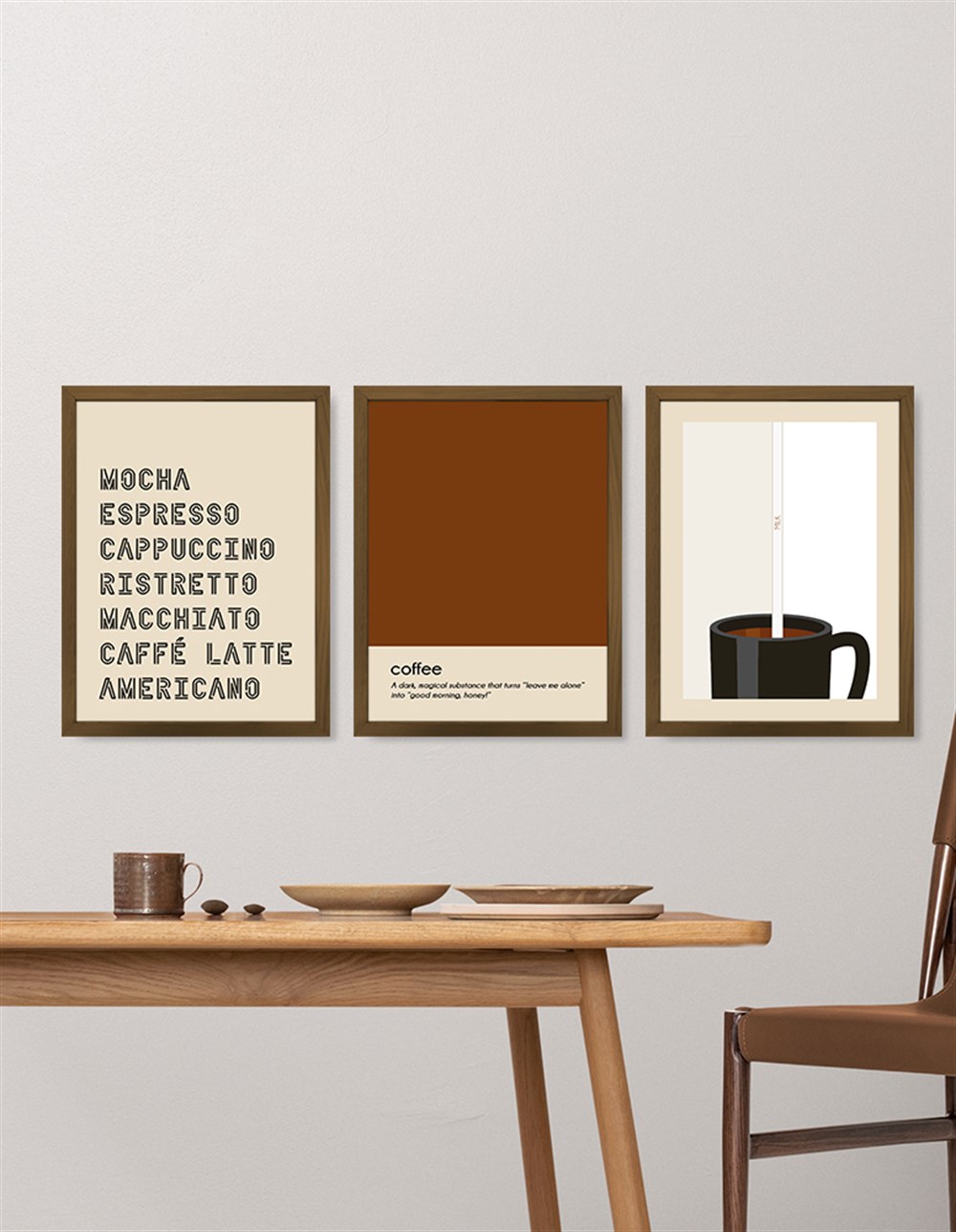 Kahvesiz Olmaz 02 Çerçeveli Tablo Set