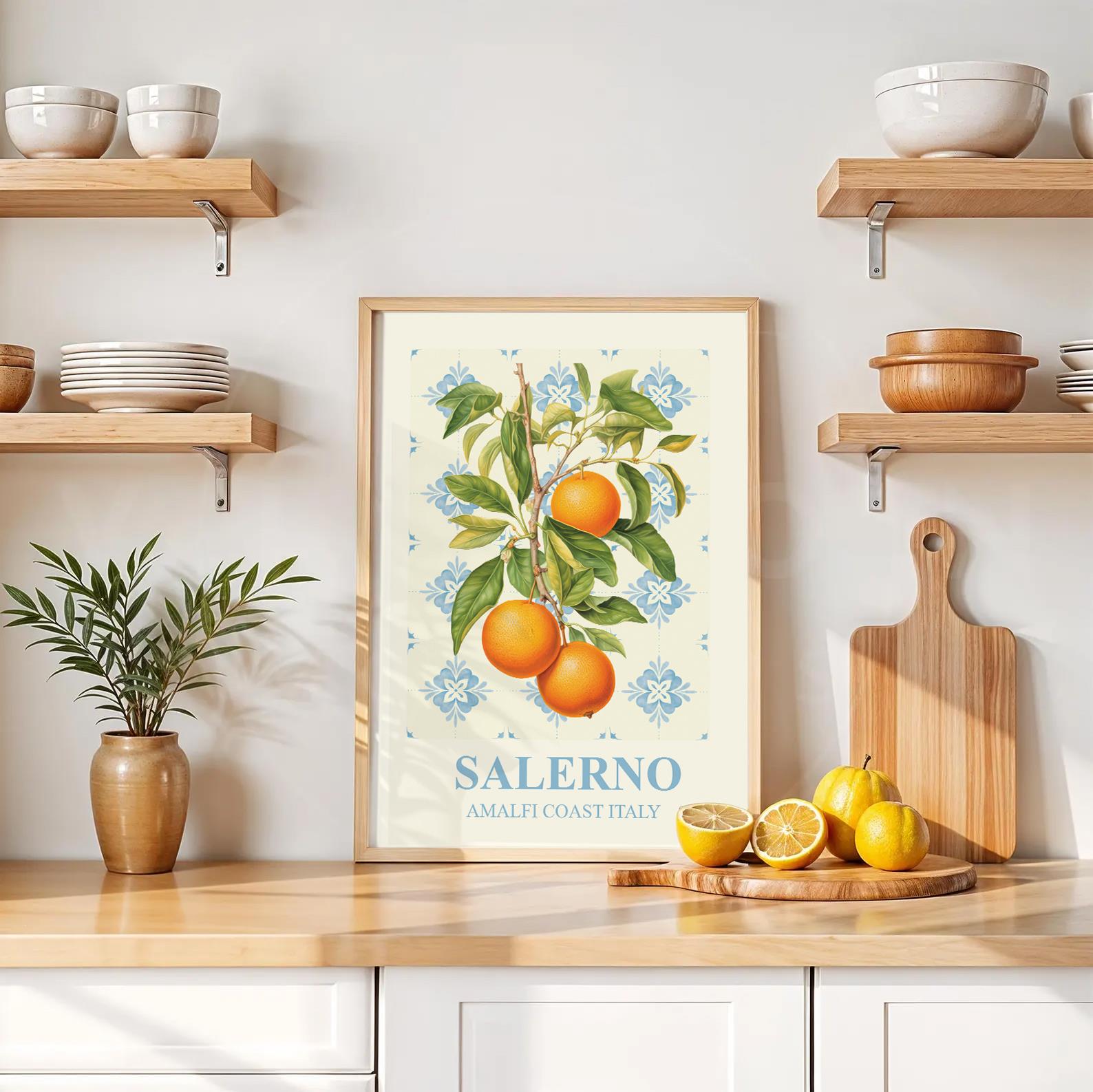 Salerno Çerçeveli Poster