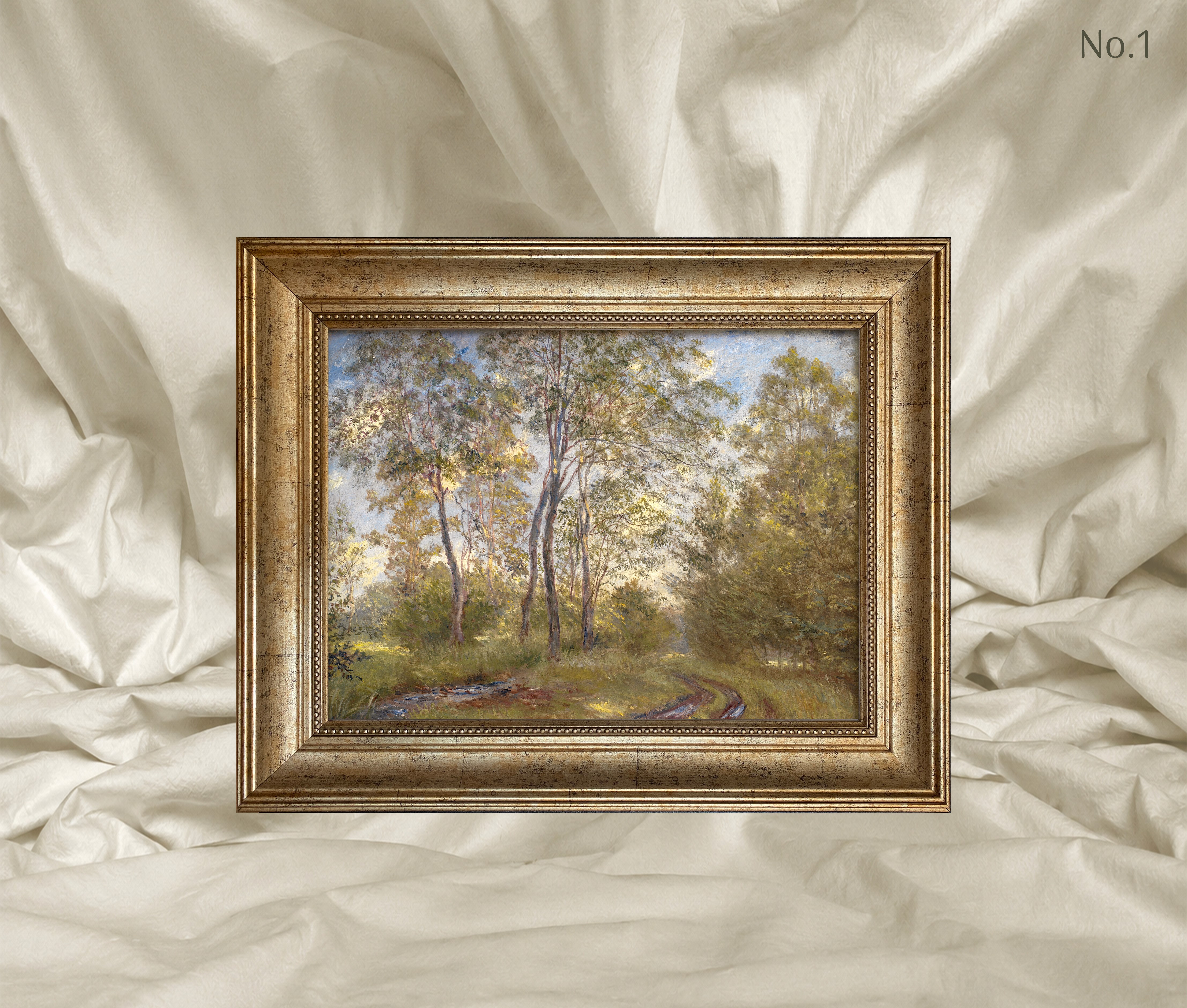  Alfred Sisley - Ağaçlık Patika Çerçeveli Tablo
