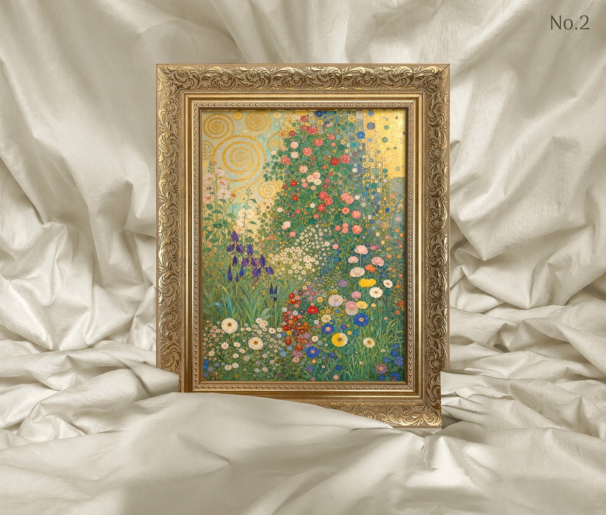Art Nouveau -  Çiçekler Çerçeveli Tablo