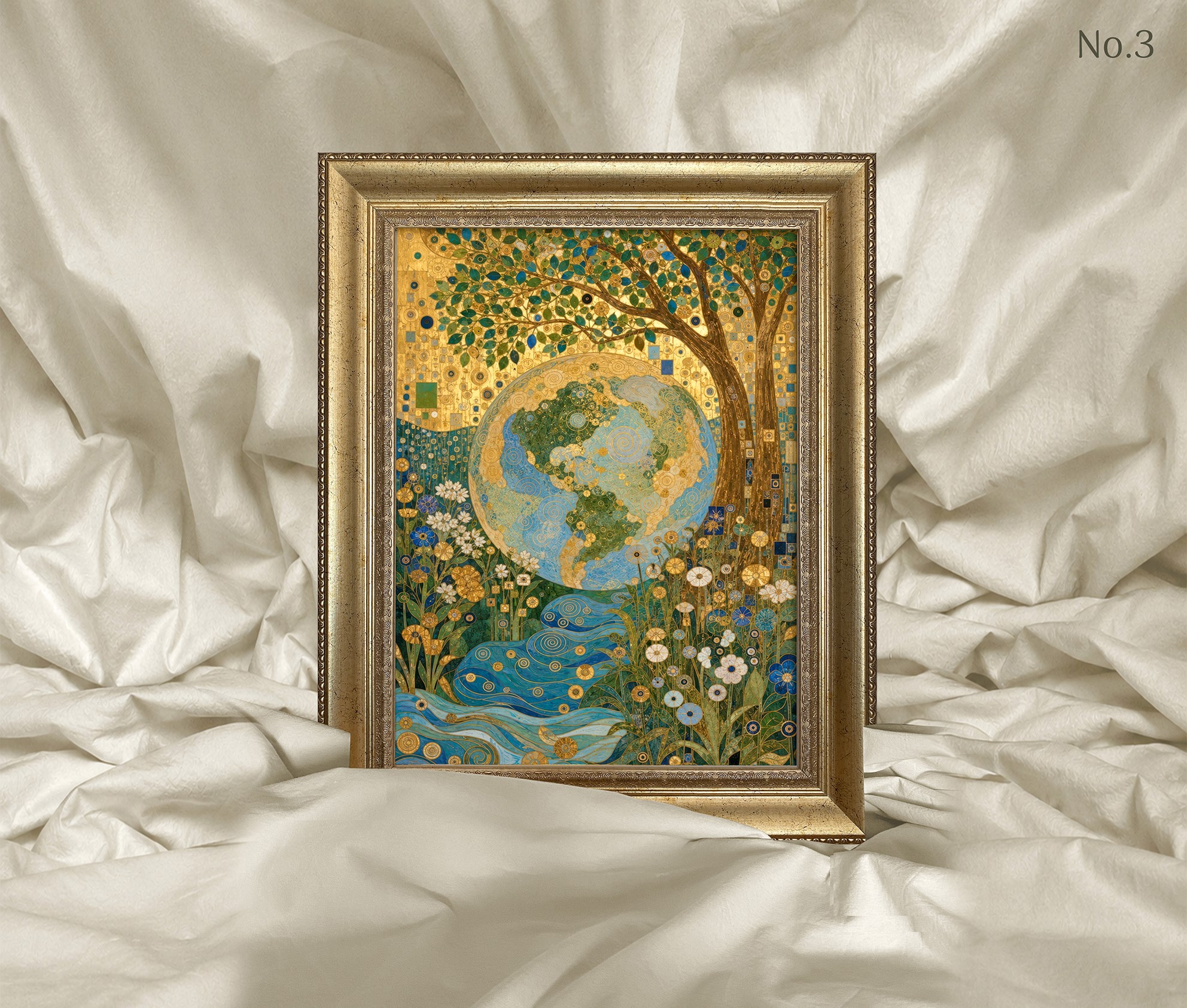 Art Nouveau -  Dünya ve Doğa Çerçeveli Tablo