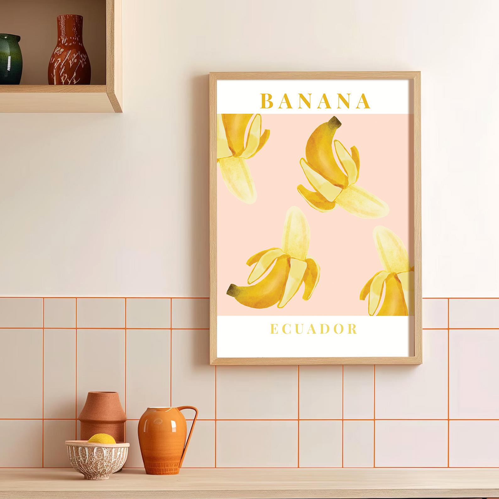 Banana Ecuador Çerçeveli Poster