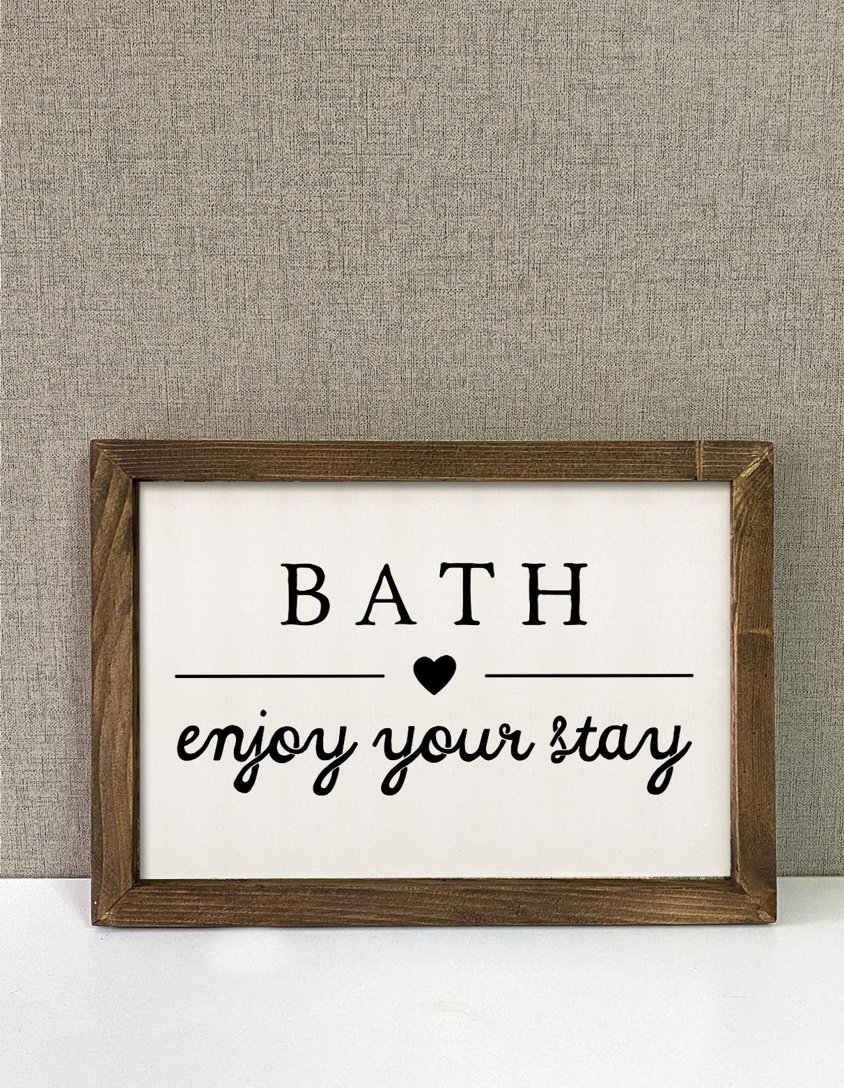 Bath - Enjoy Your Stay  Çerçeveli Tablo