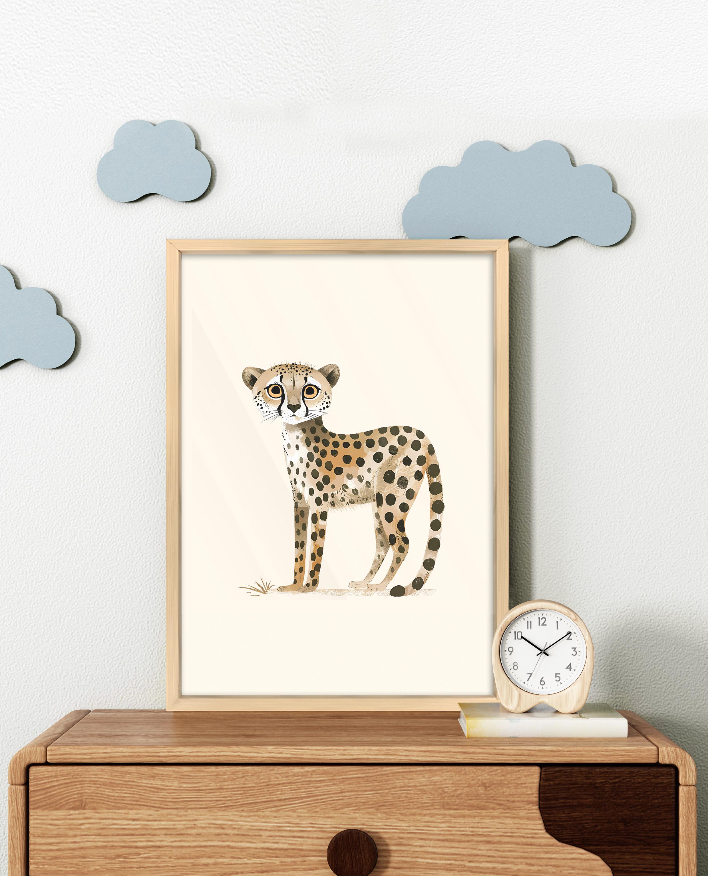 Bebek Leopar Çerçeveli Tablo