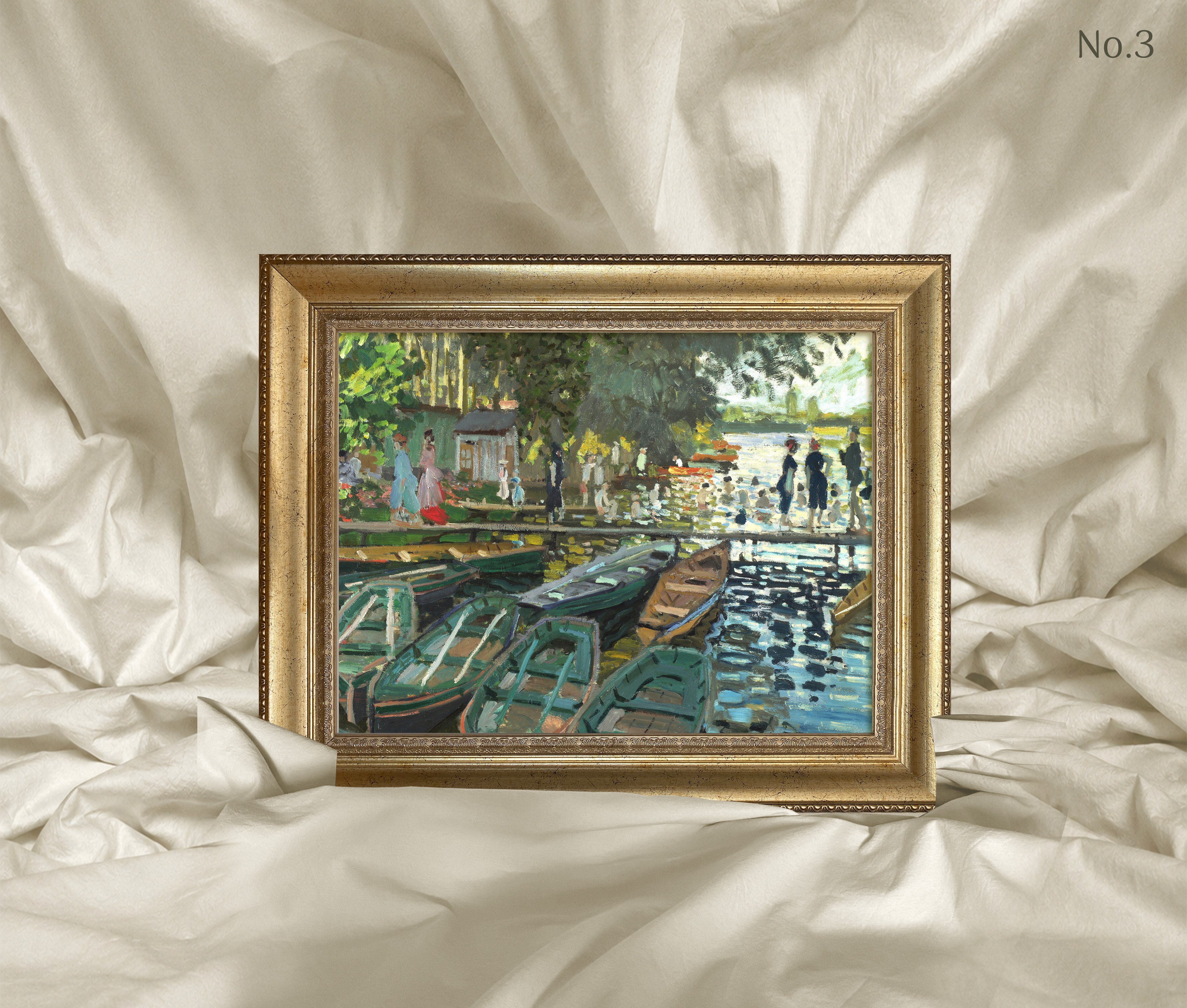 Claude Monet - Bathers at La Grenouillère Çerçeveli Tablo