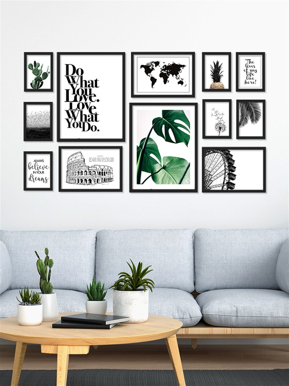 Çoklu Posterler Çerçeveli Tablo Set