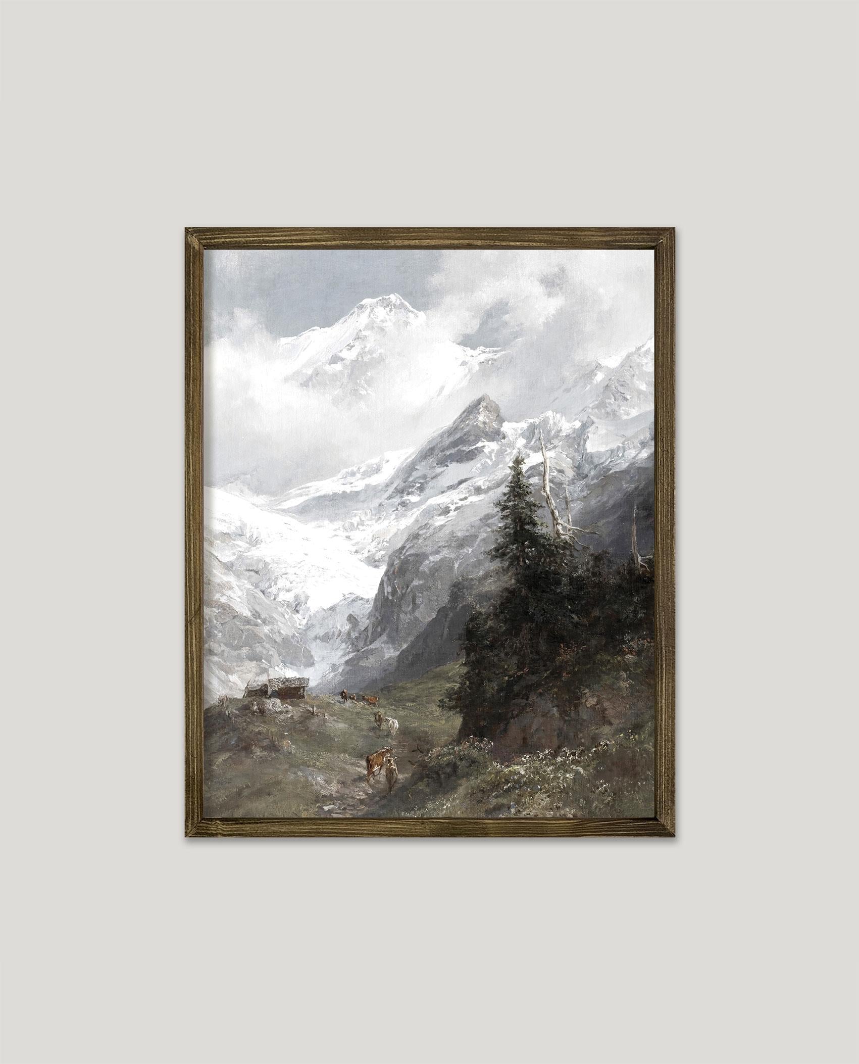 Dağlar ve Ağaçlar Çerçeveli Poster
