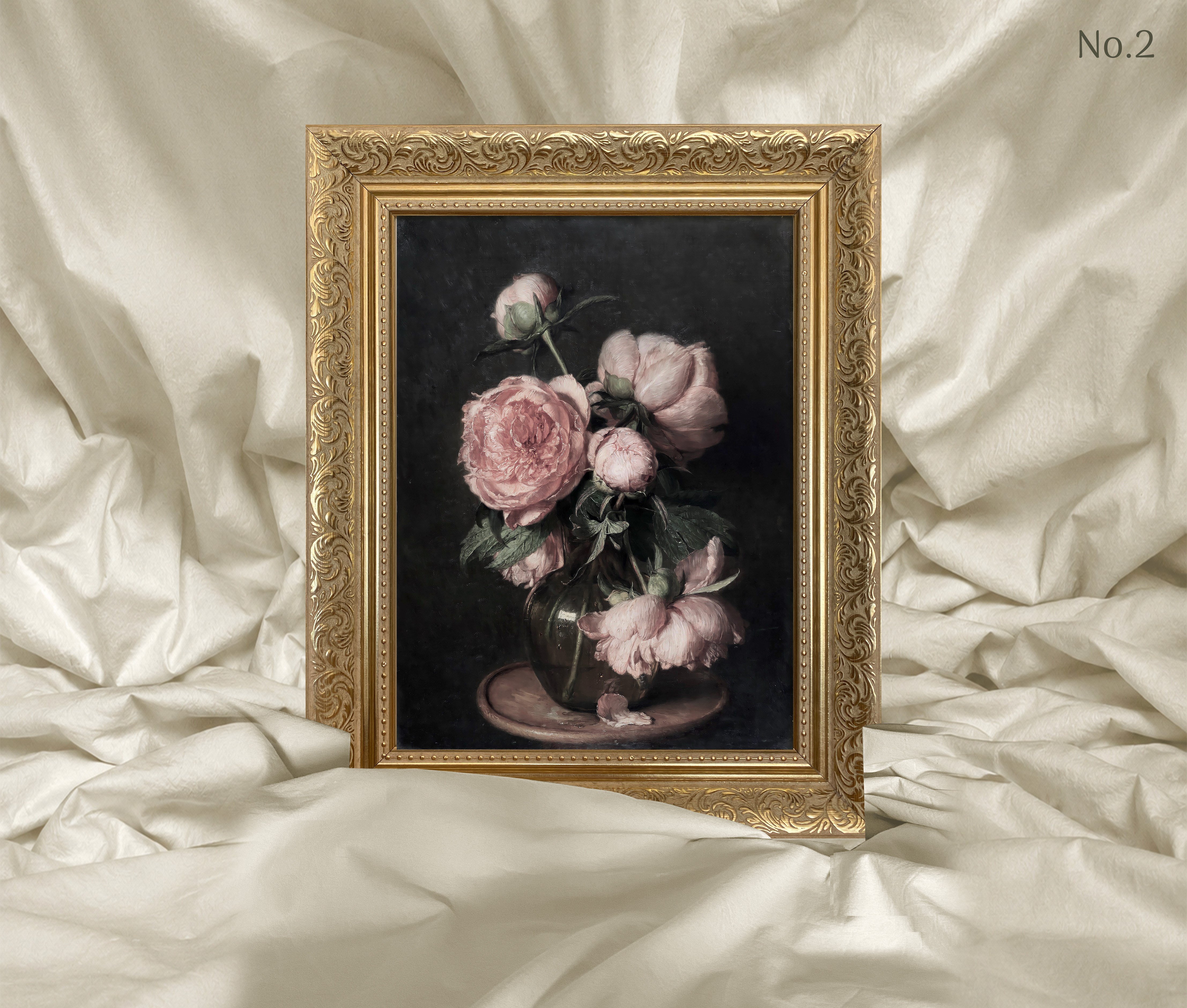 Eduard von Grützner - Peonies Çerçeveli Tablo