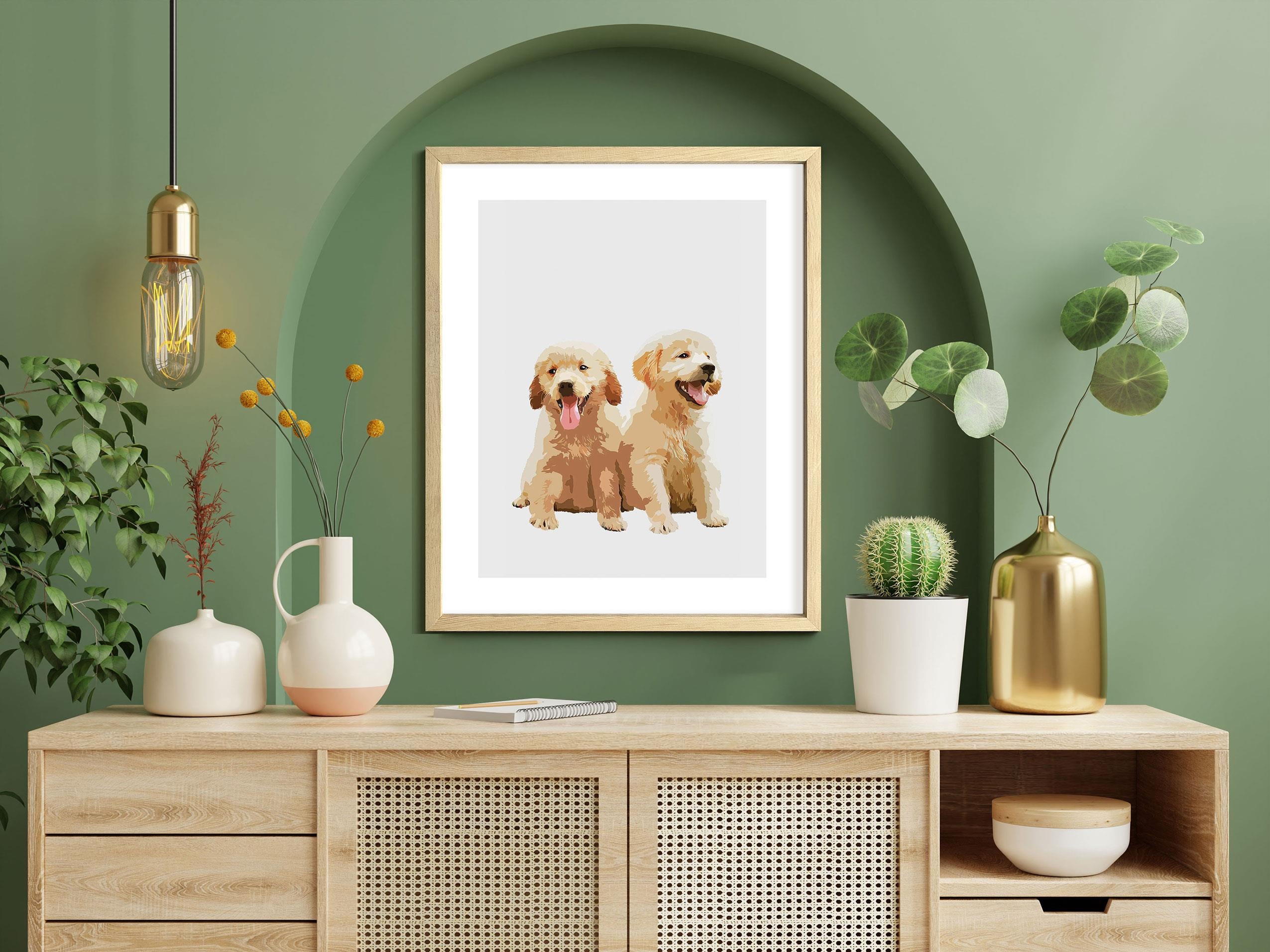 Eğlenceli Köpekler Serisi No.10 Çerçeveli Poster