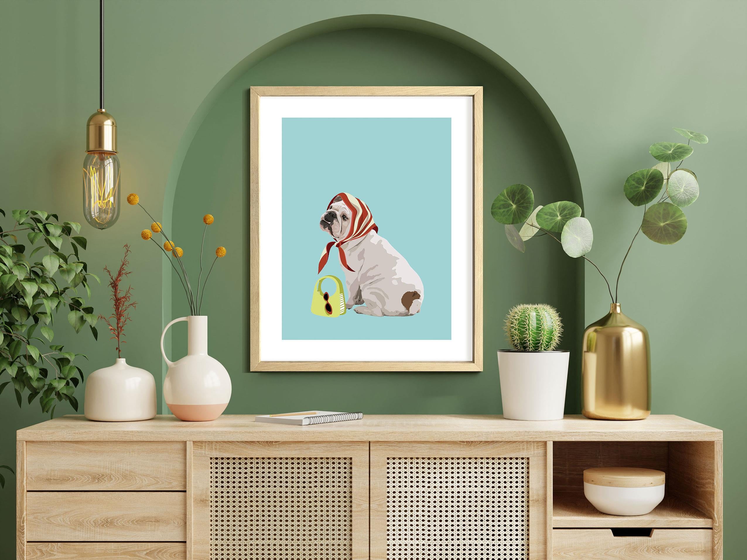 Eğlenceli Köpekler Serisi No.11 Çerçeveli Poster