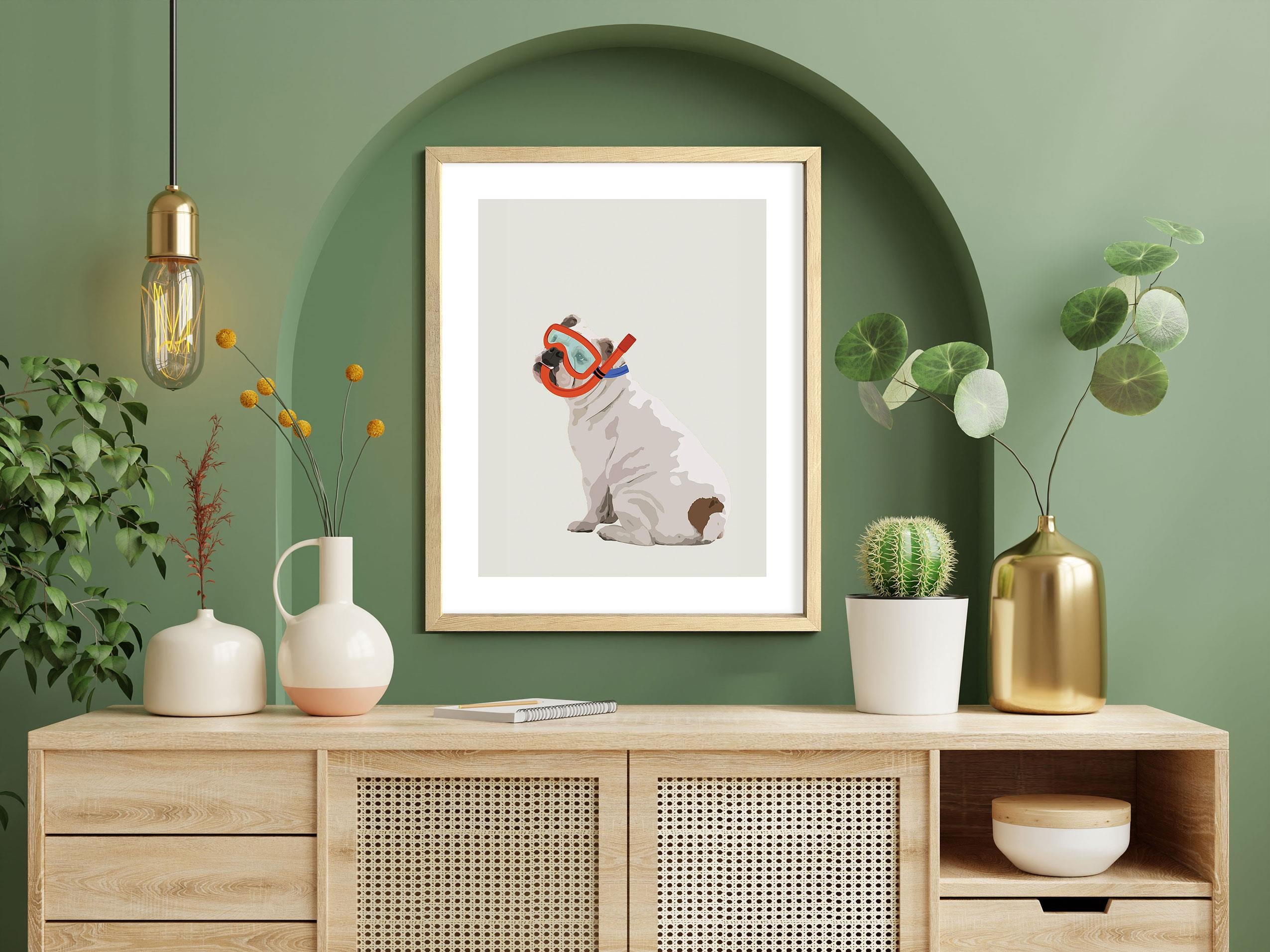 Eğlenceli Köpekler Serisi No.6 Çerçeveli Poster