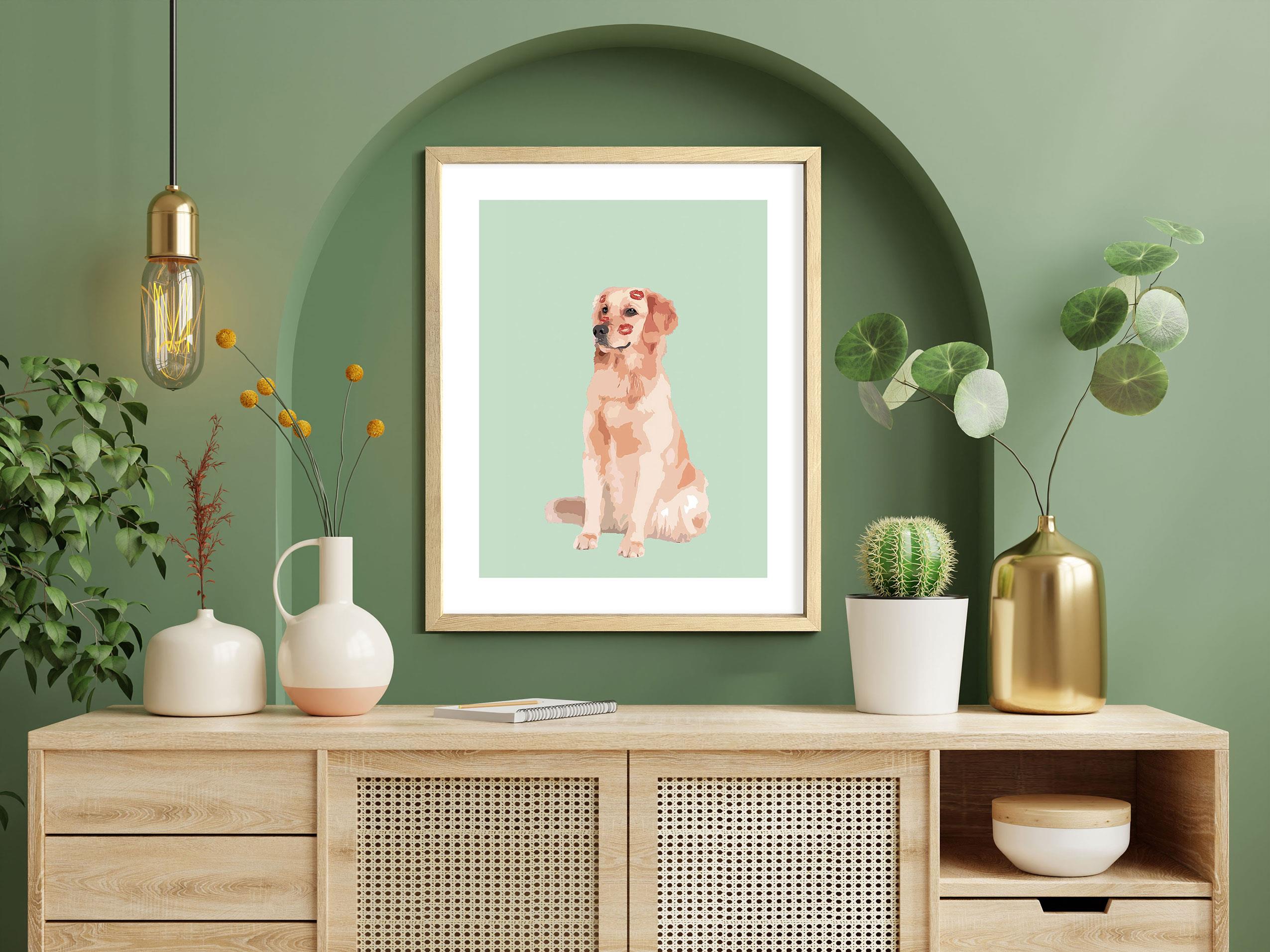 Eğlenceli Köpekler Serisi No.13 Çerçeveli Poster