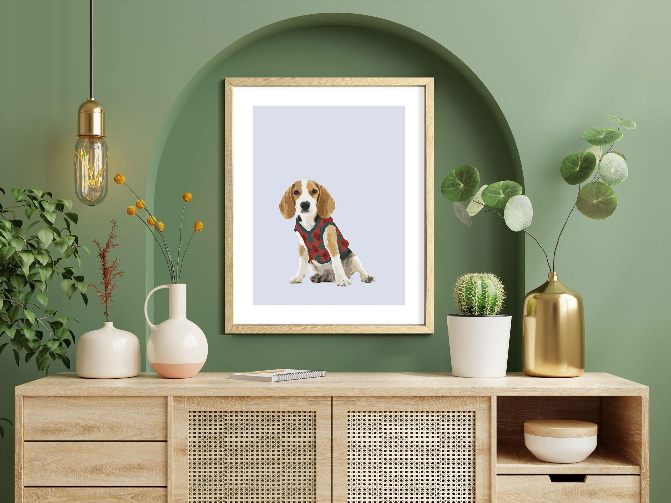 Eğlenceli Köpekler Serisi No.14 Çerçeveli Poster