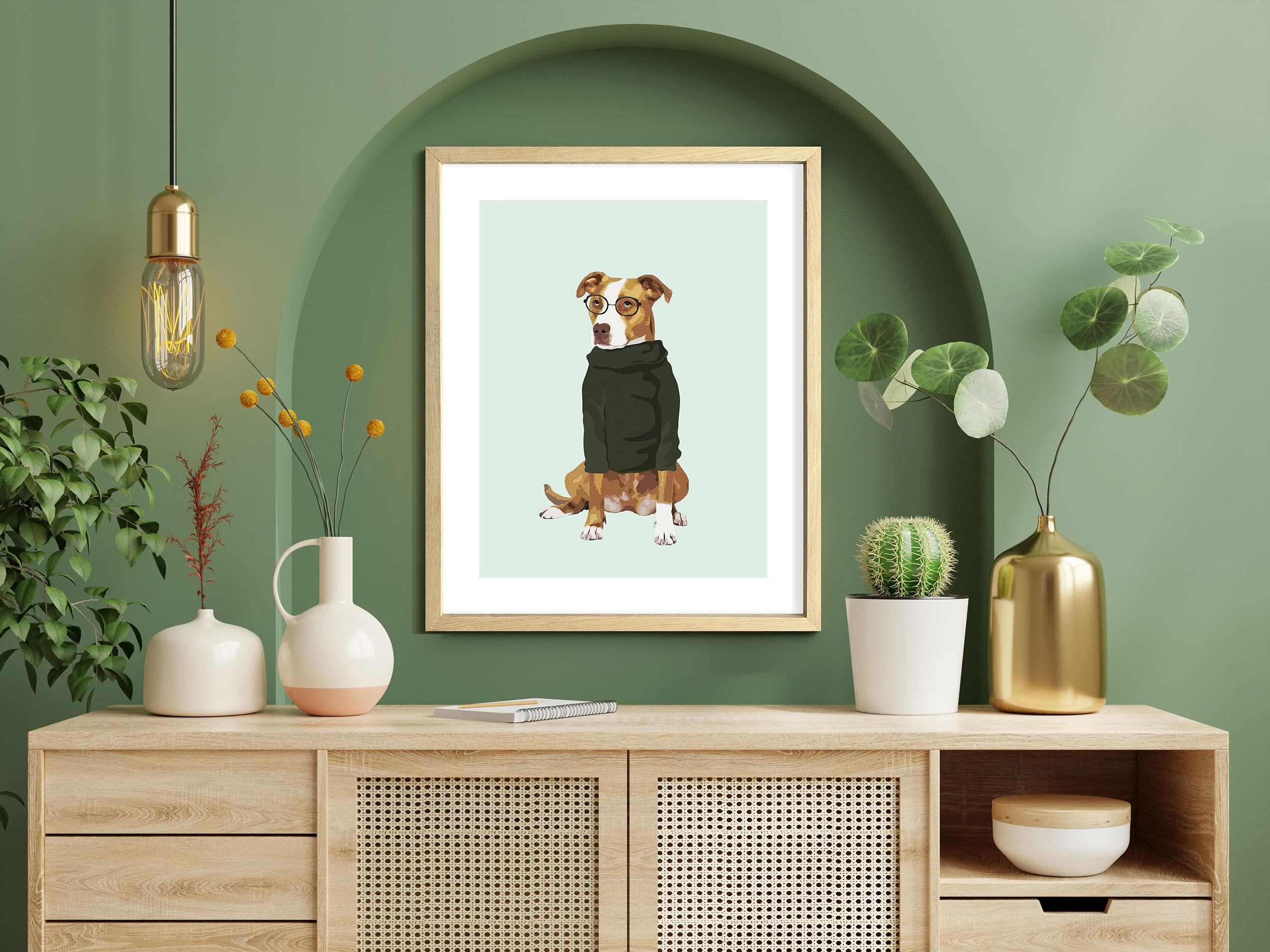Eğlenceli Köpekler Serisi No.5 Çerçeveli Poster