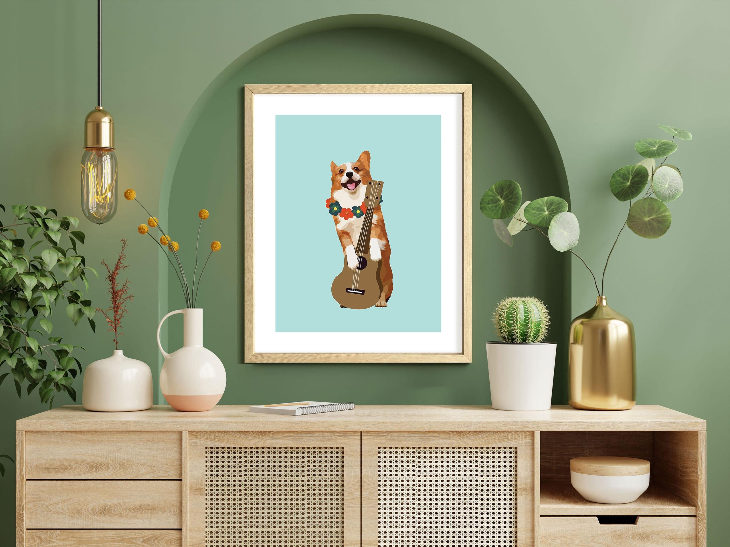 Eğlenceli Köpekler Serisi No.12 Çerçeveli Poster