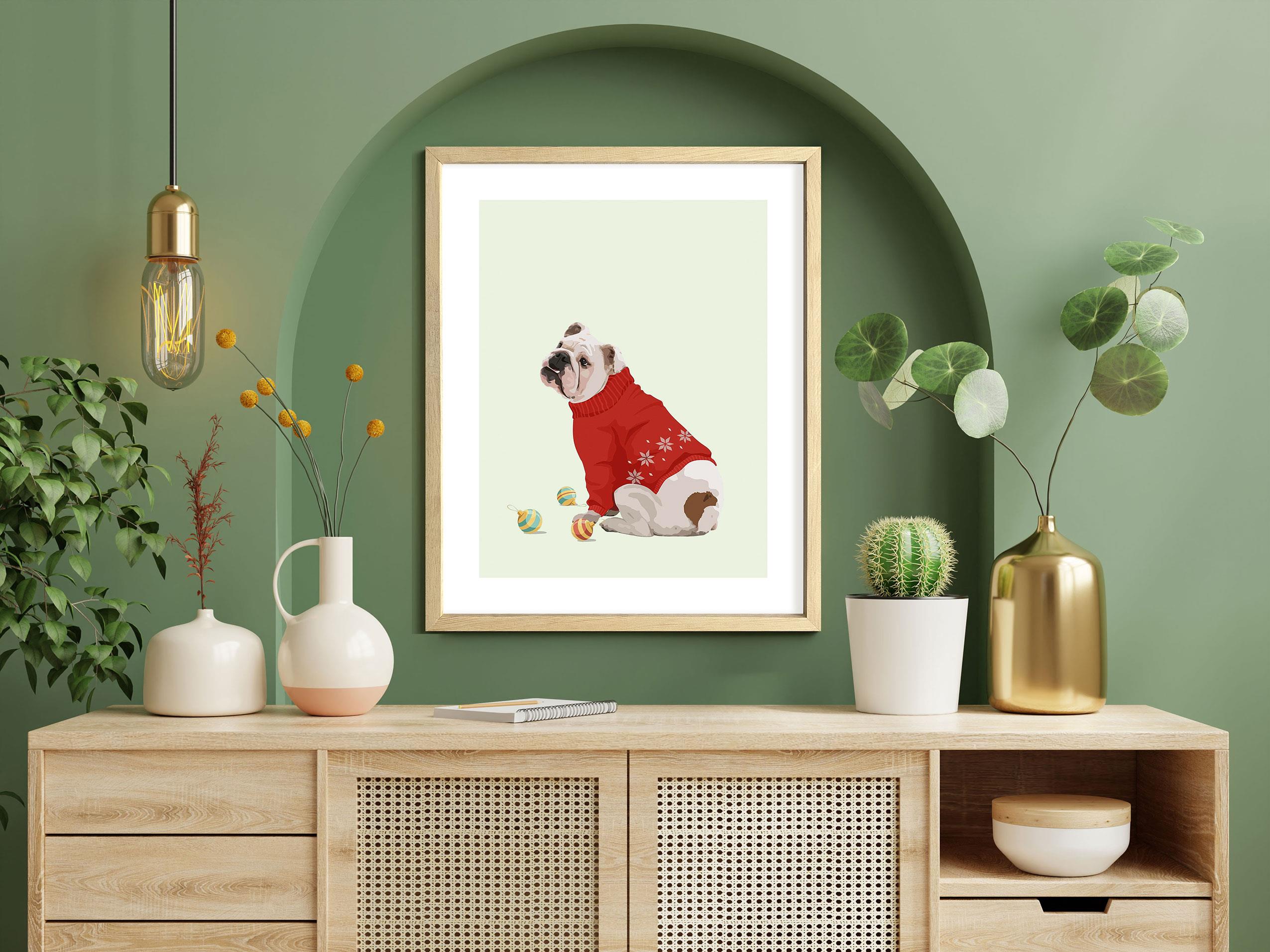 Eğlenceli Köpekler Serisi No.9 Çerçeveli Poster