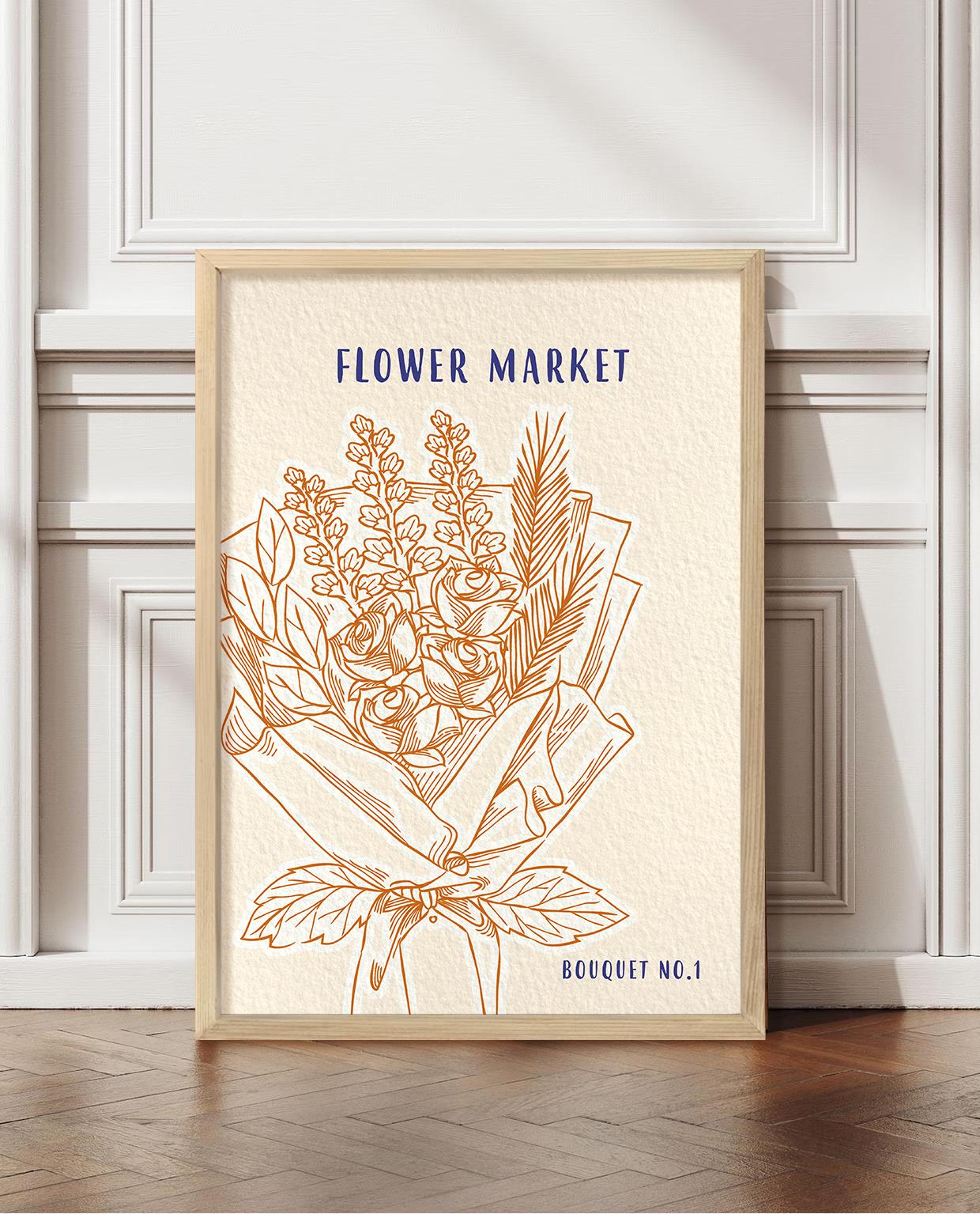Flower Market Çerçeveli Tablo