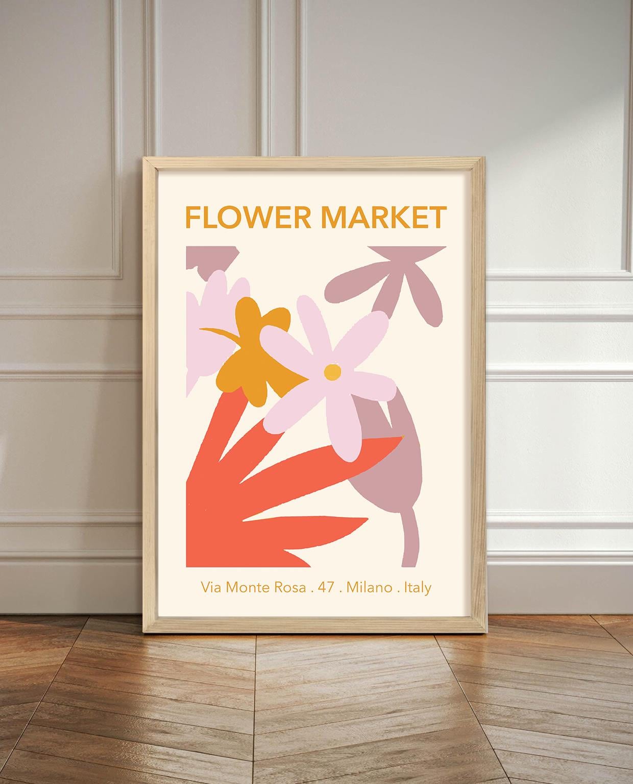 Flower Market Milano Çerçeveli Poster
